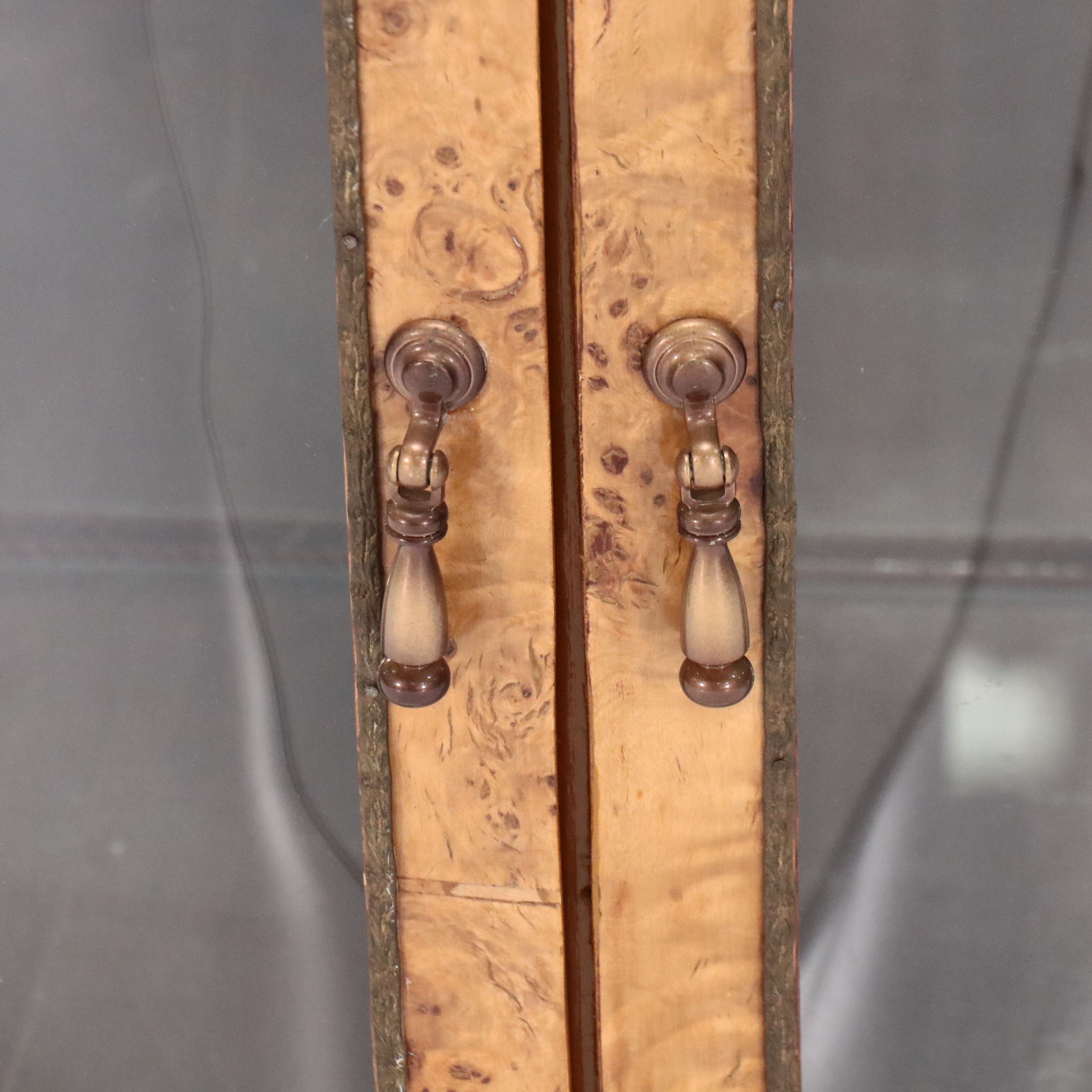 Italian Baroque Style Marquetry Inlaid and Ormolu Bird's-Eye Maple Vitrine