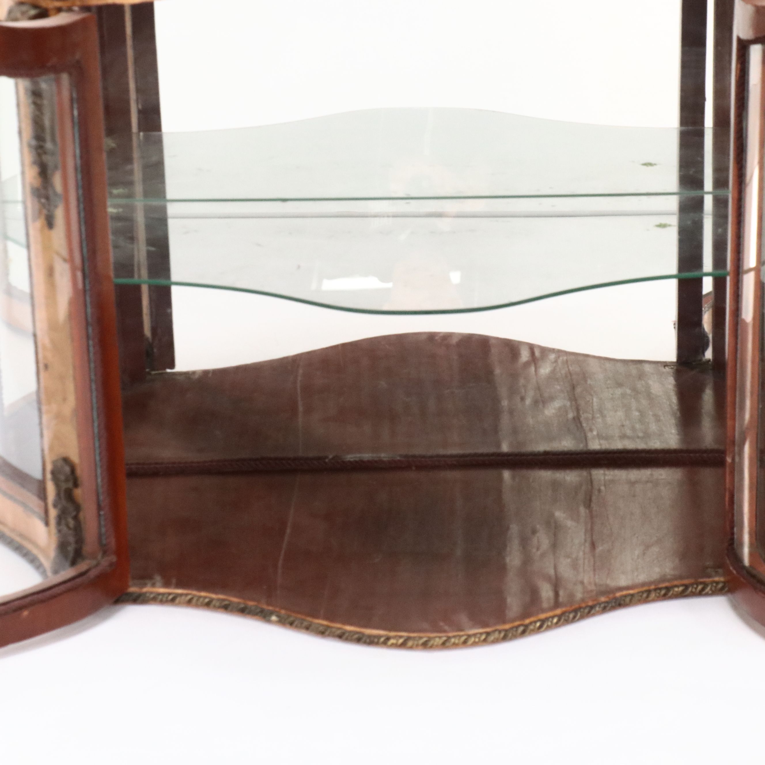 Italian Baroque Style Marquetry Inlaid and Ormolu Bird's-Eye Maple Vitrine