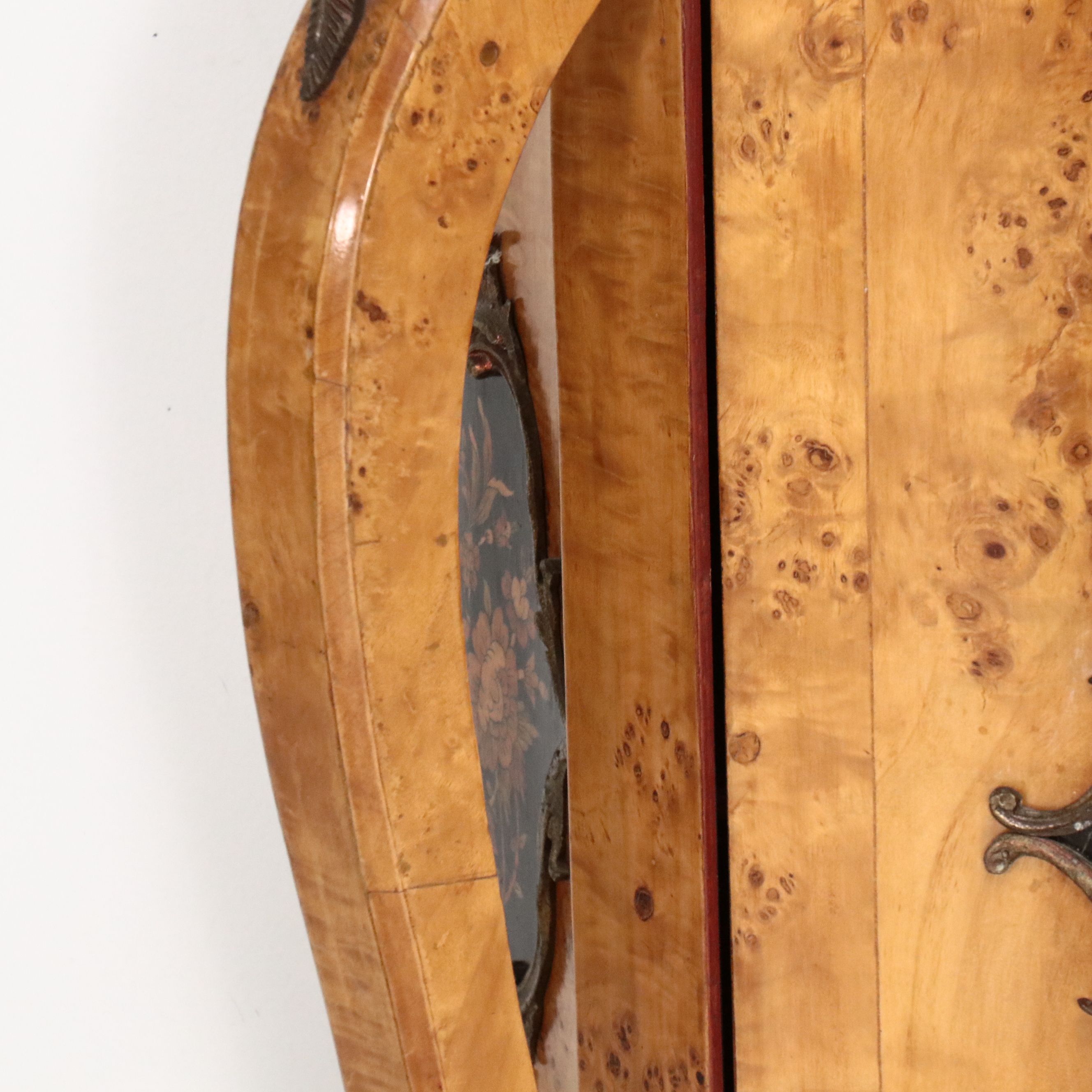 Italian Baroque Style Marquetry Inlaid and Ormolu Bird's-Eye Maple Vitrine