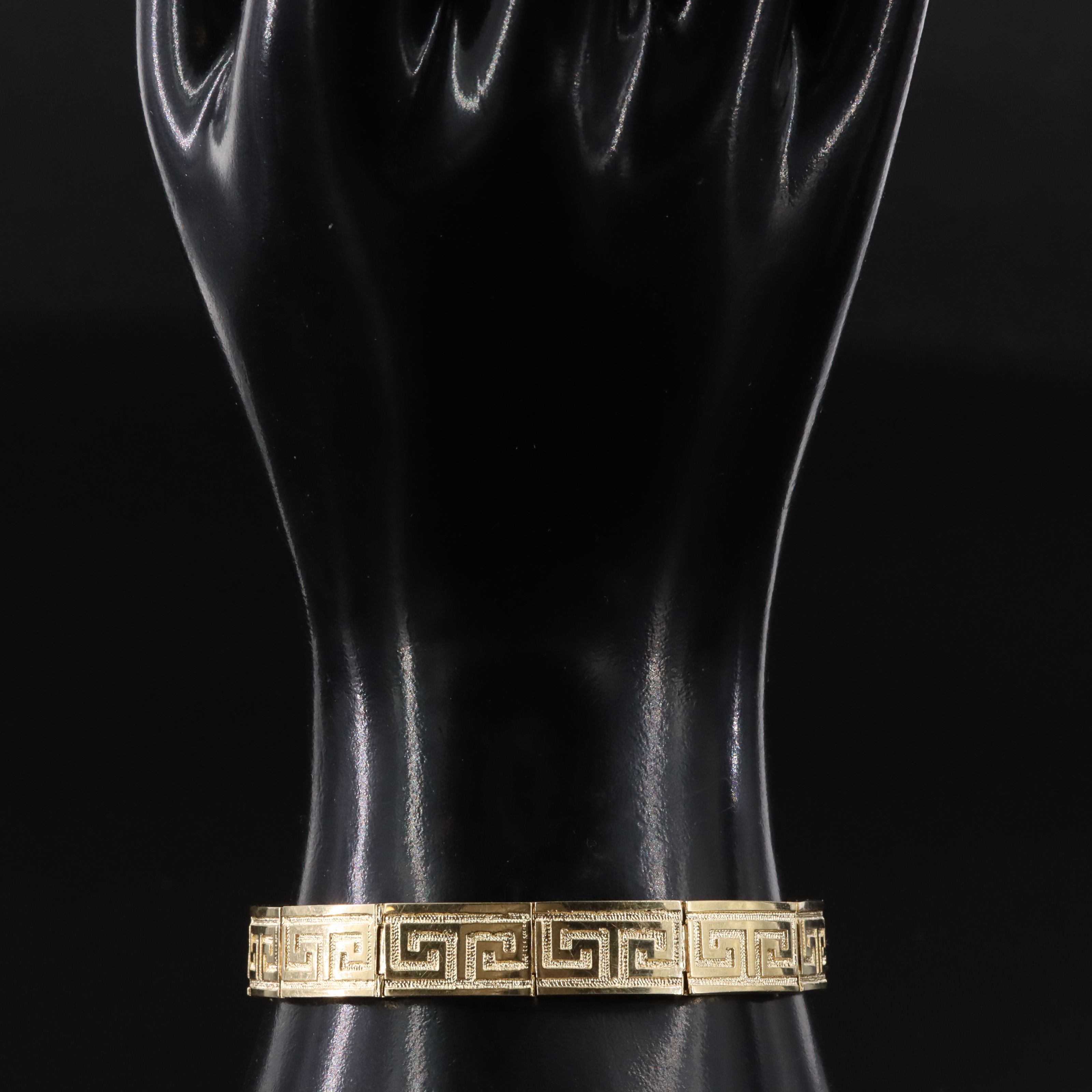 14K Greek Key Panel Bracelet