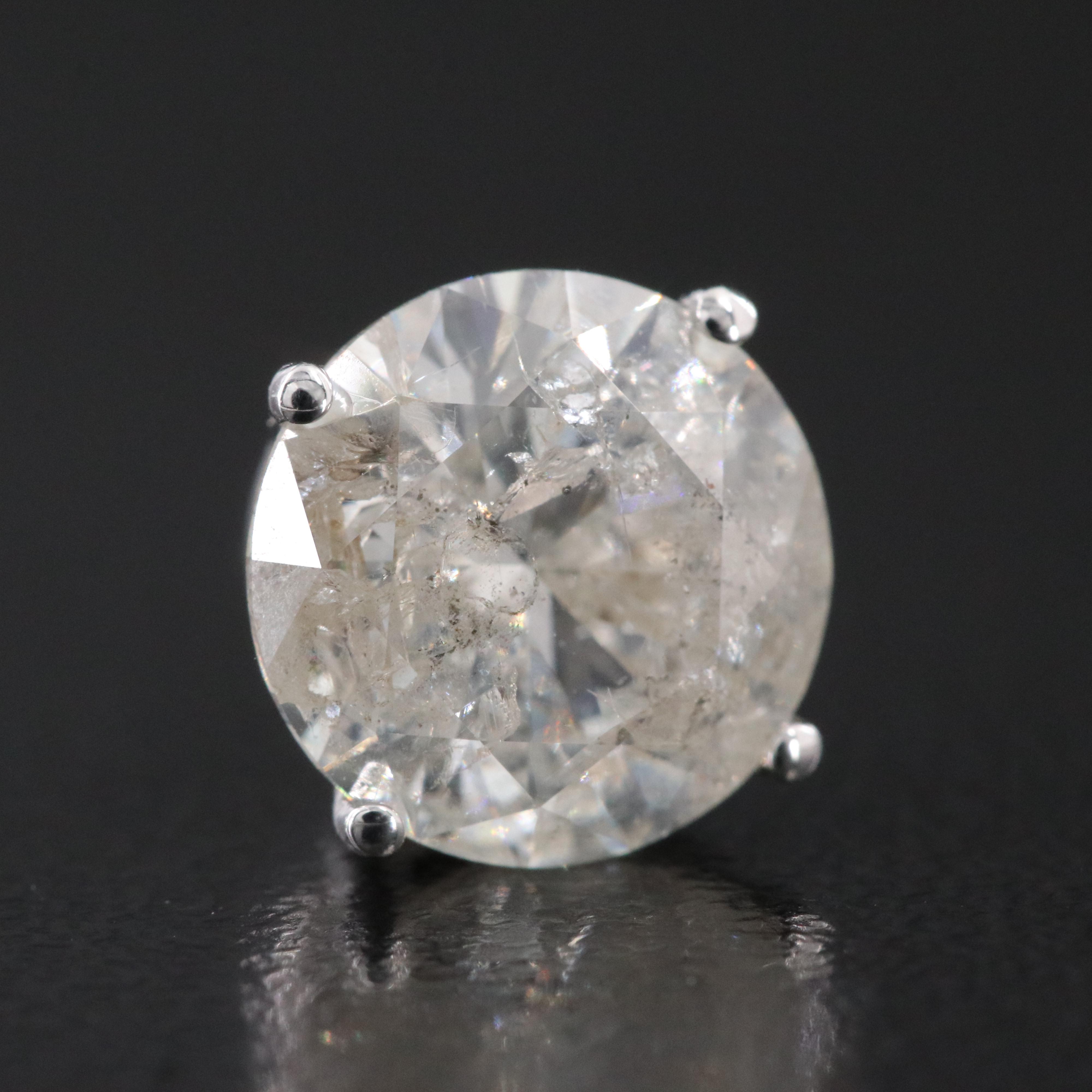 14K 3.90 CTW Diamond Solitaire Earrings