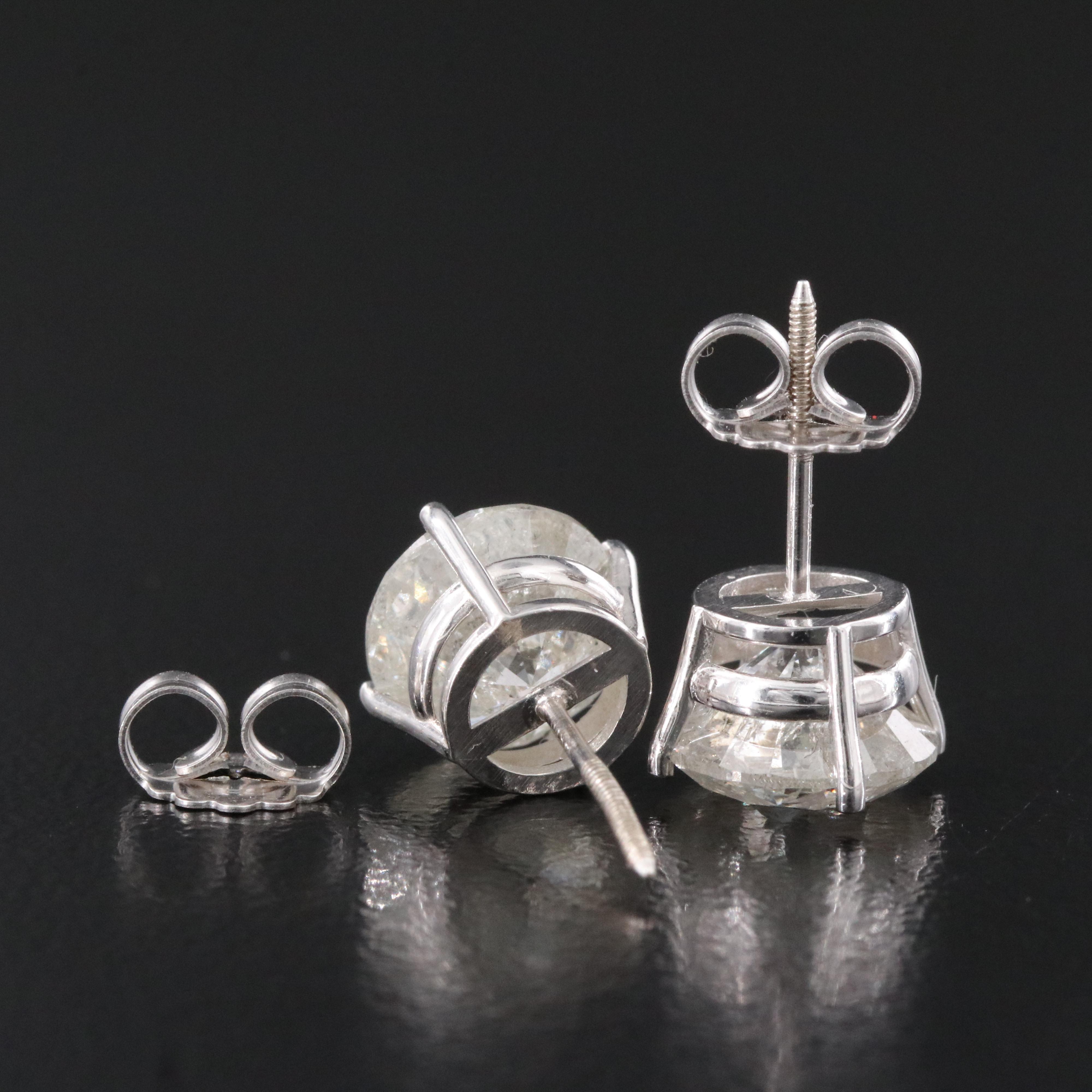 14K 3.90 CTW Diamond Solitaire Earrings