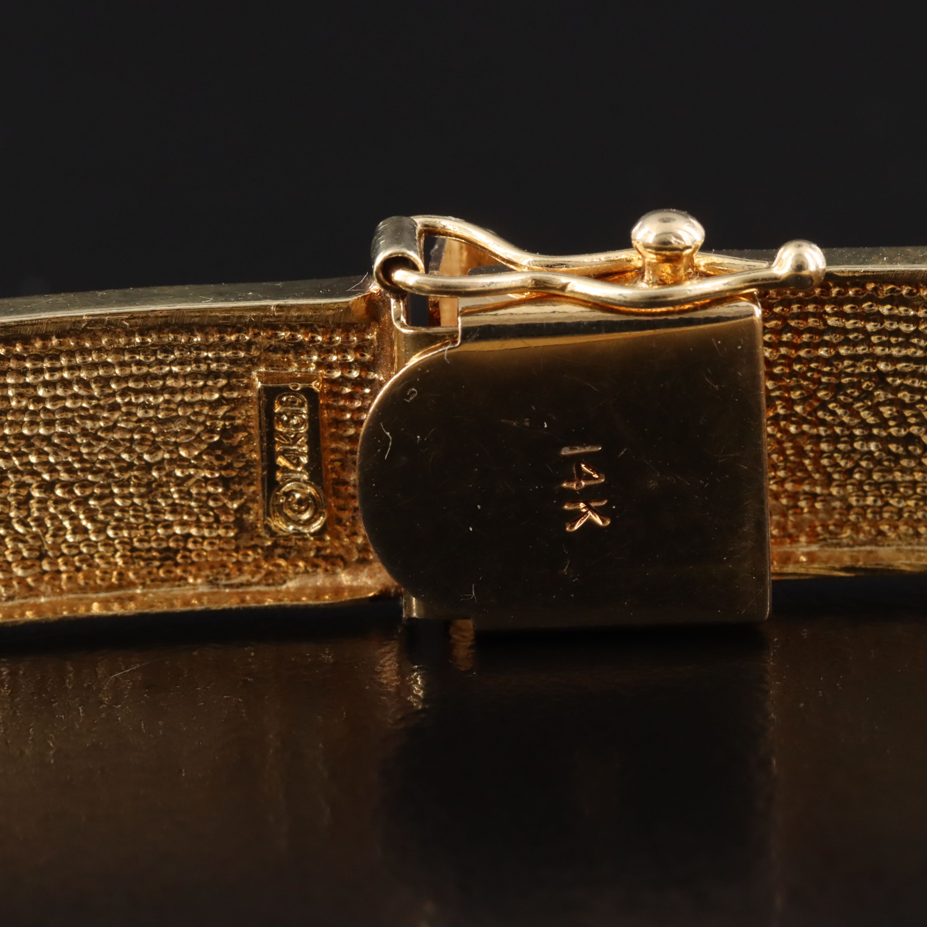 14K Greek Key Panel Bracelet