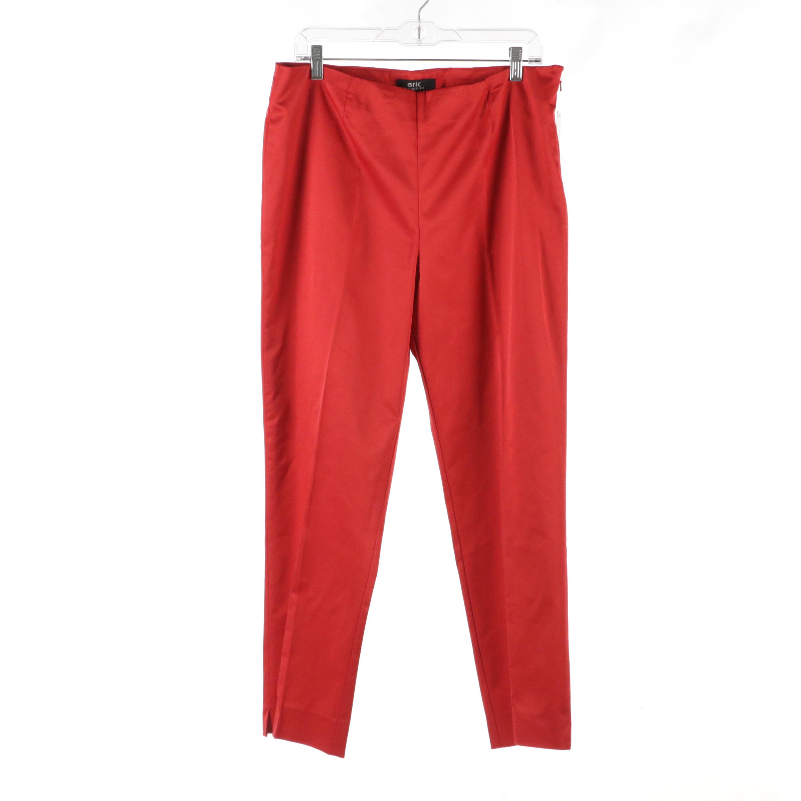 Calvin Klein White "Modern Cotton" Dress Pants, Eric Signature Stretch Pants