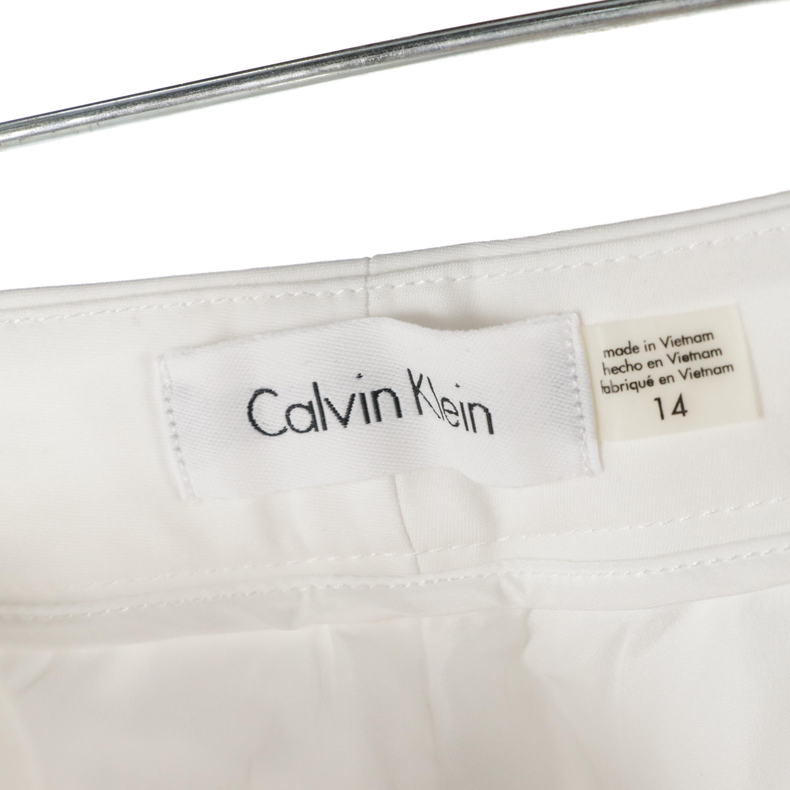 Calvin Klein White "Modern Cotton" Dress Pants, Eric Signature Stretch Pants