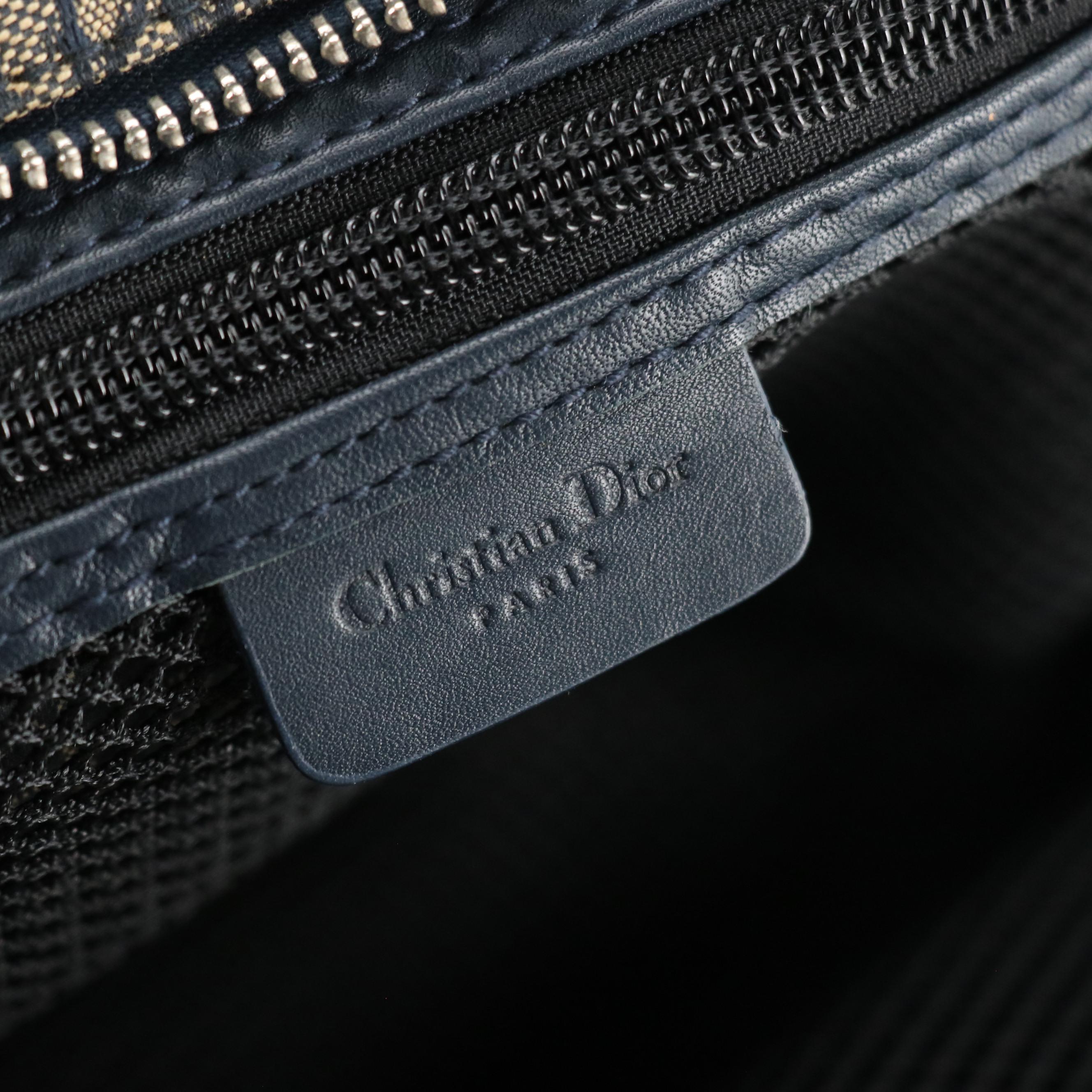 Christian Dior Cosmetic/Travel Bag in Blue Diorissimo Canvas and Leather