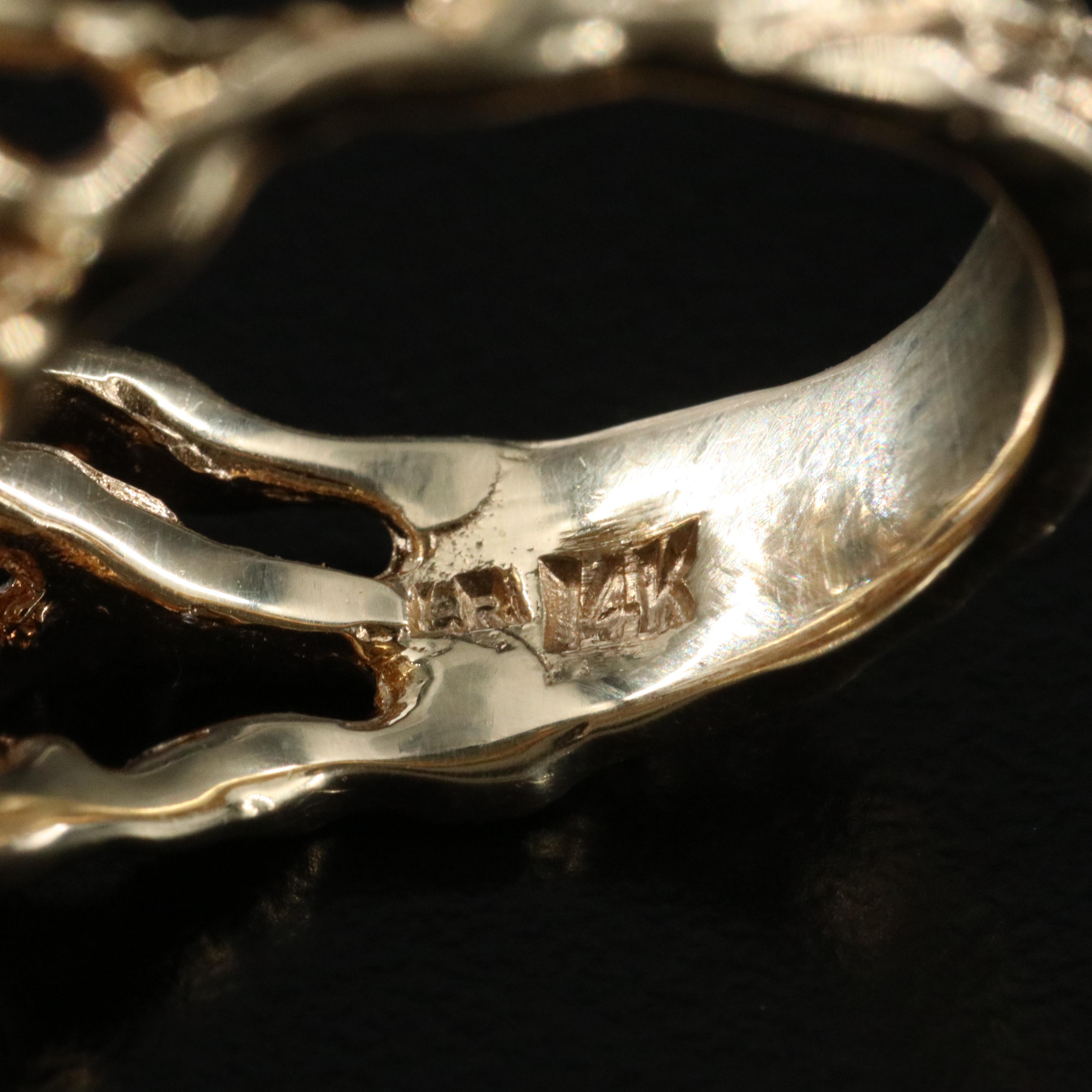 14K Ruby and Diamond Biomorphic Ring