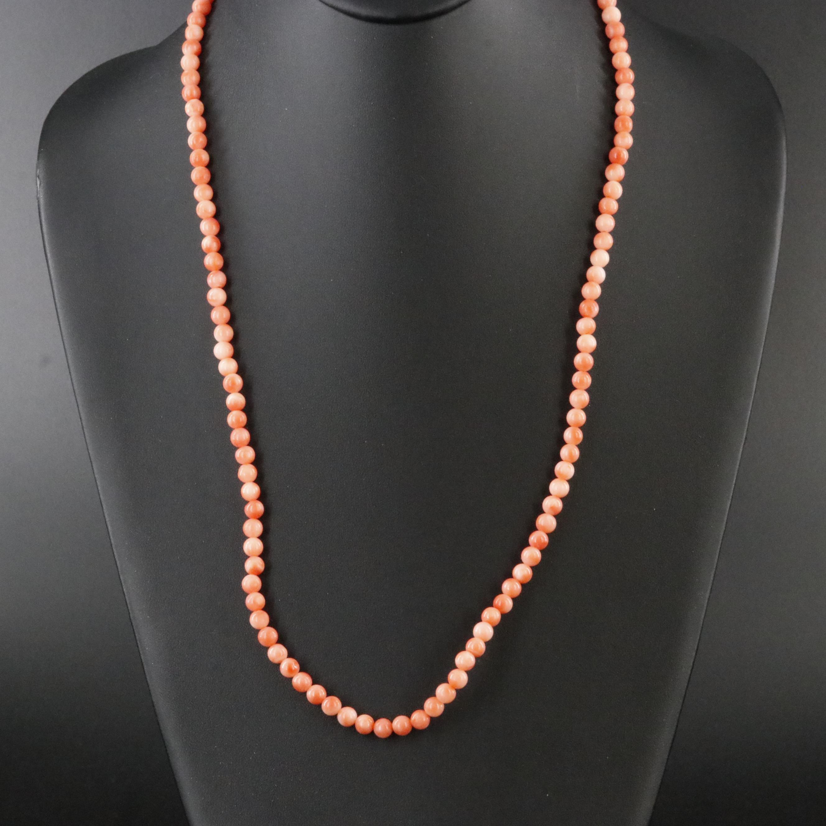 Coral Necklace with 14K Clasp and Accent Beads