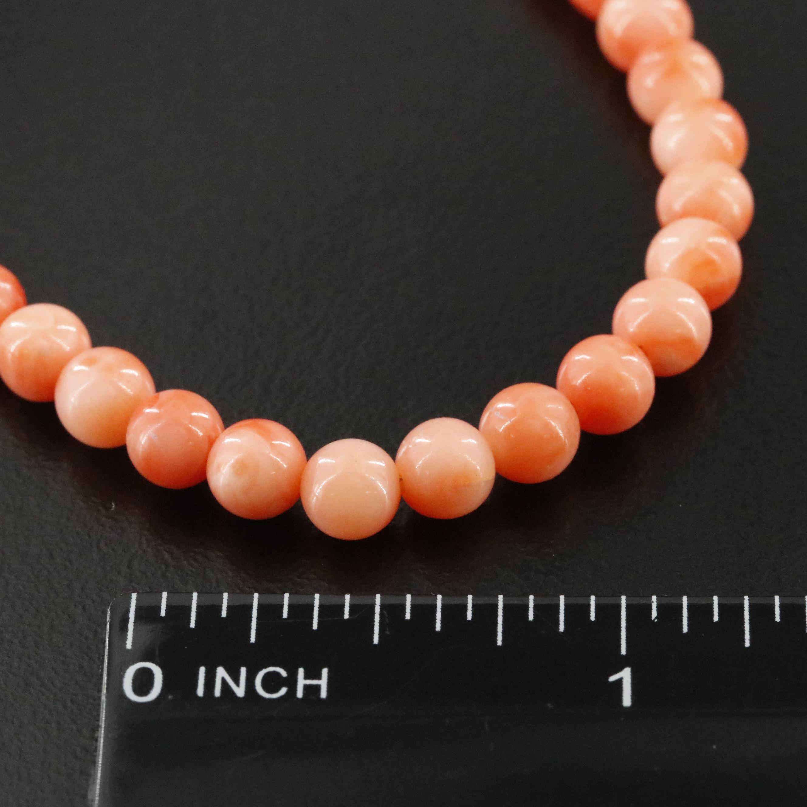 Coral Necklace with 14K Clasp and Accent Beads