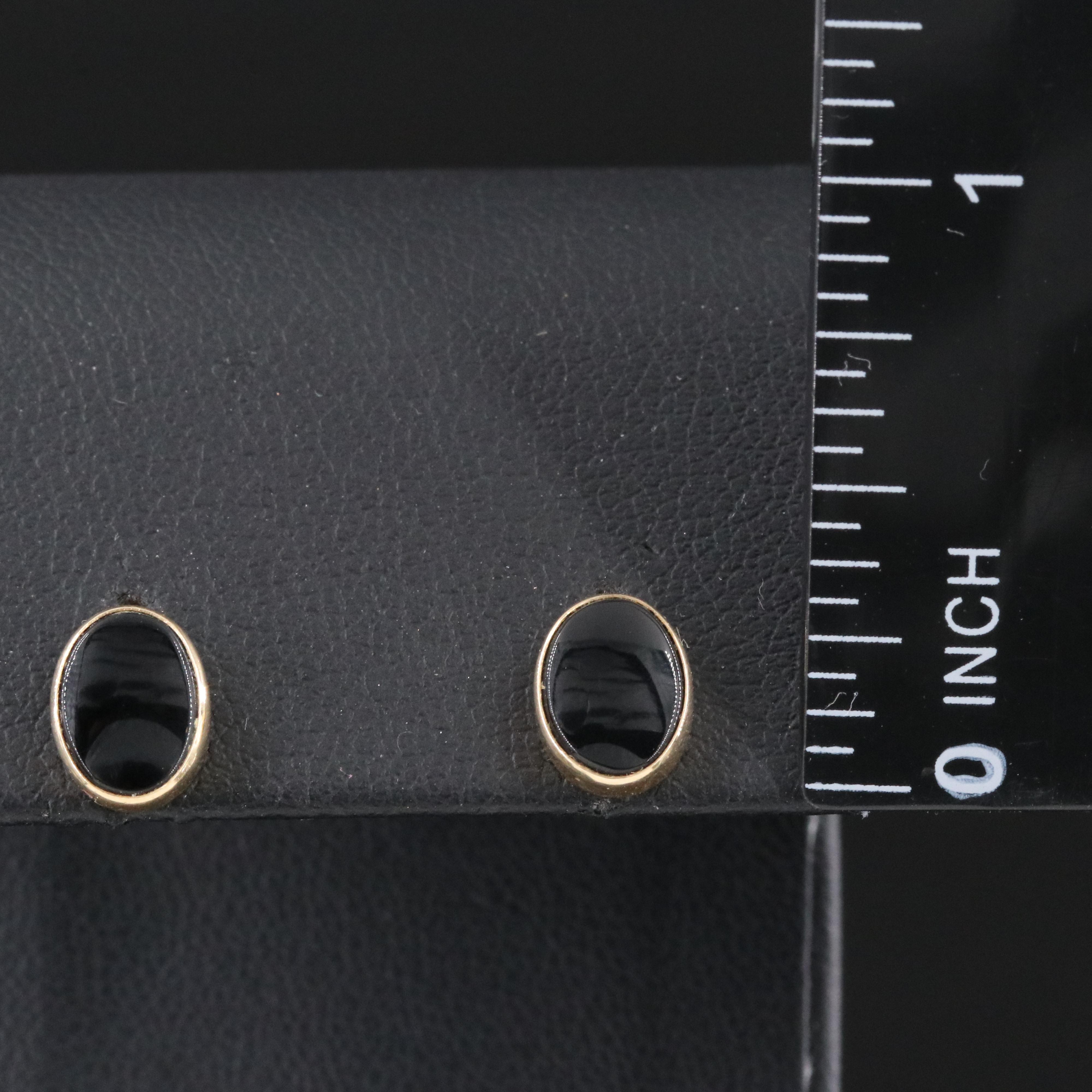 14K Black Onyx Stud Earrings