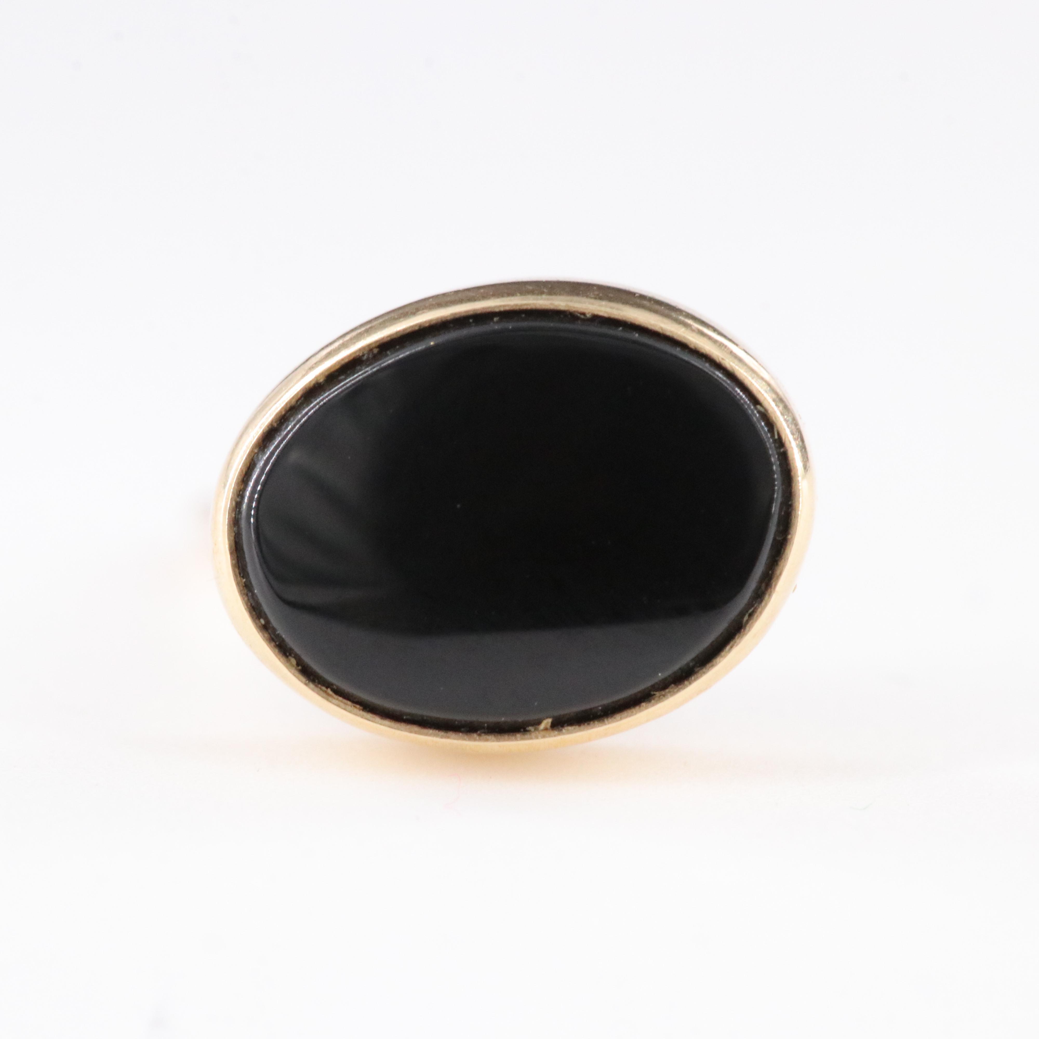 14K Black Onyx Stud Earrings