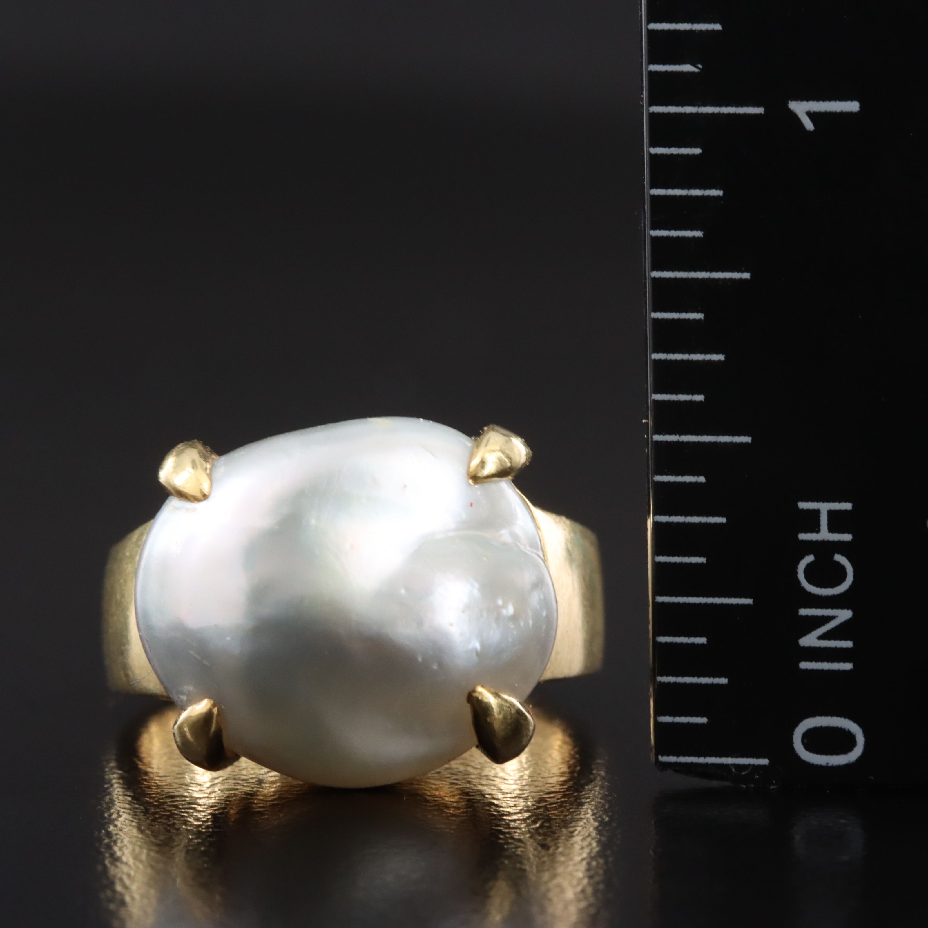 18K Baroque Pearl Ring