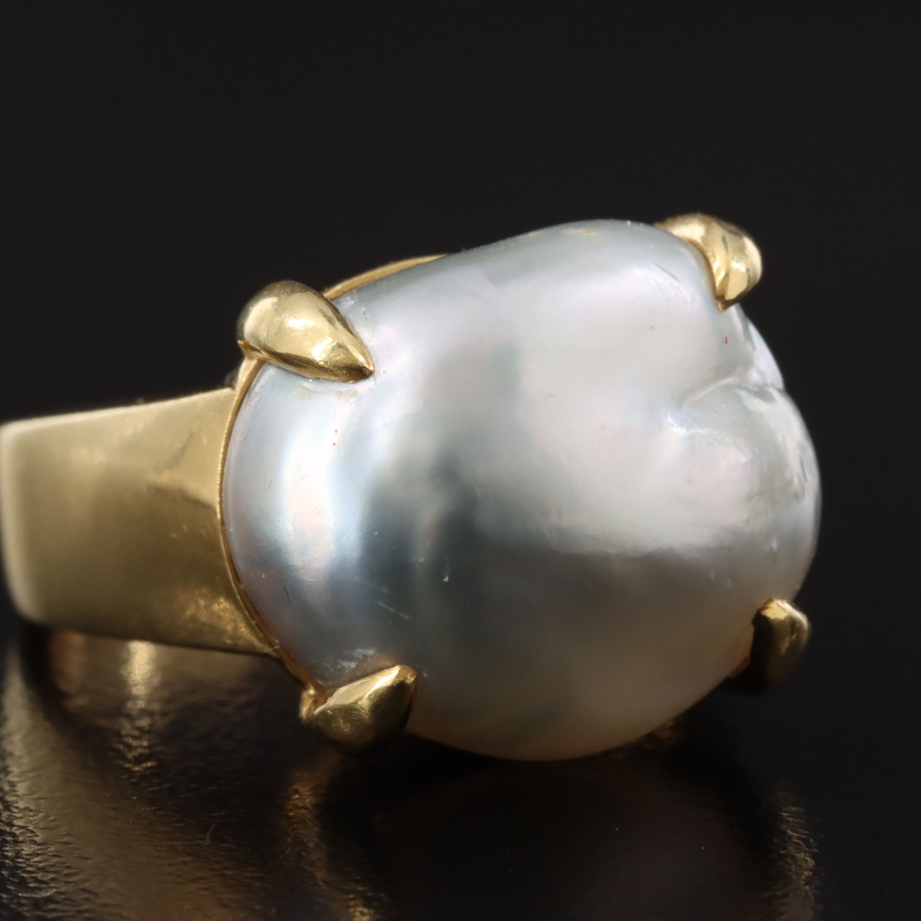 18K Baroque Pearl Ring