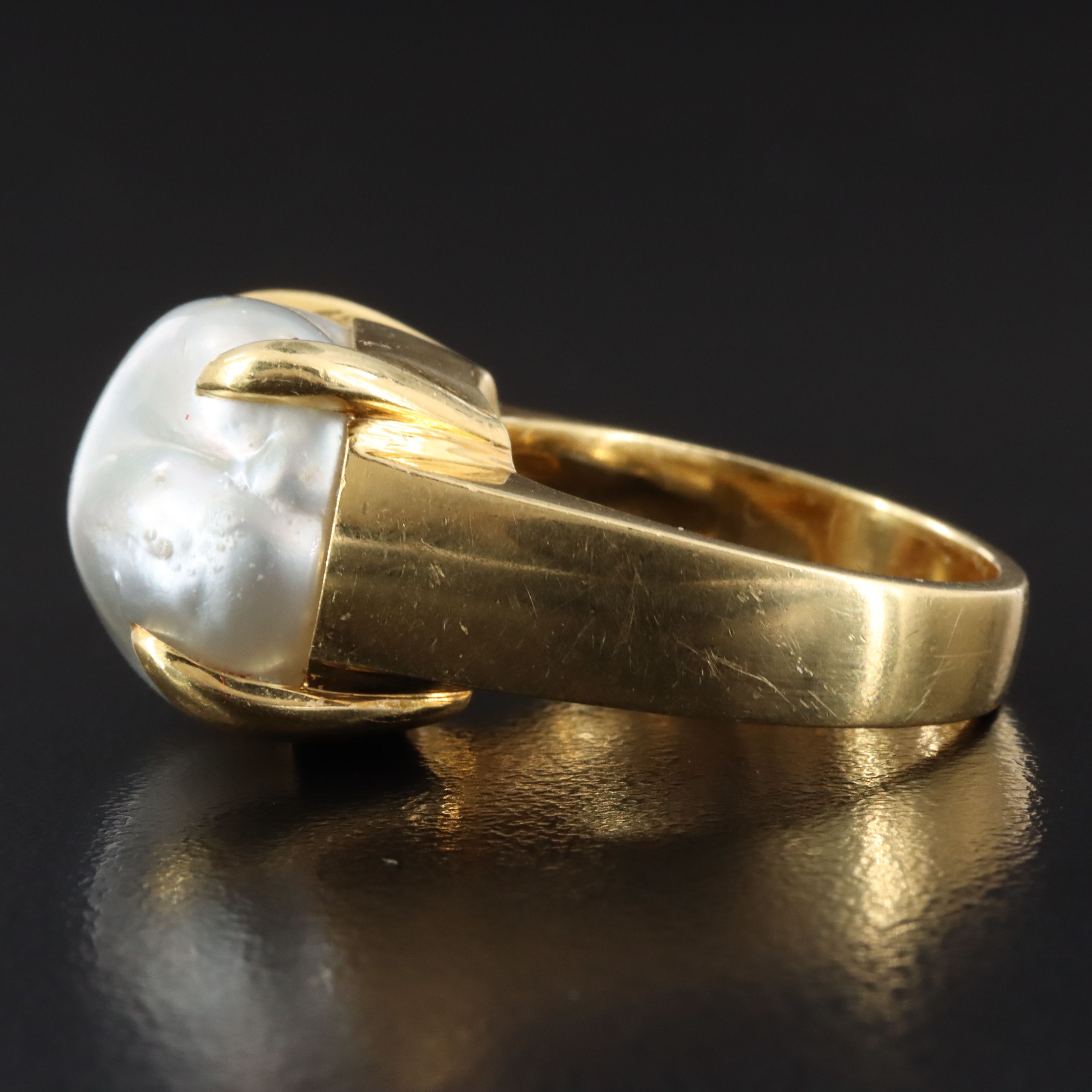 18K Baroque Pearl Ring