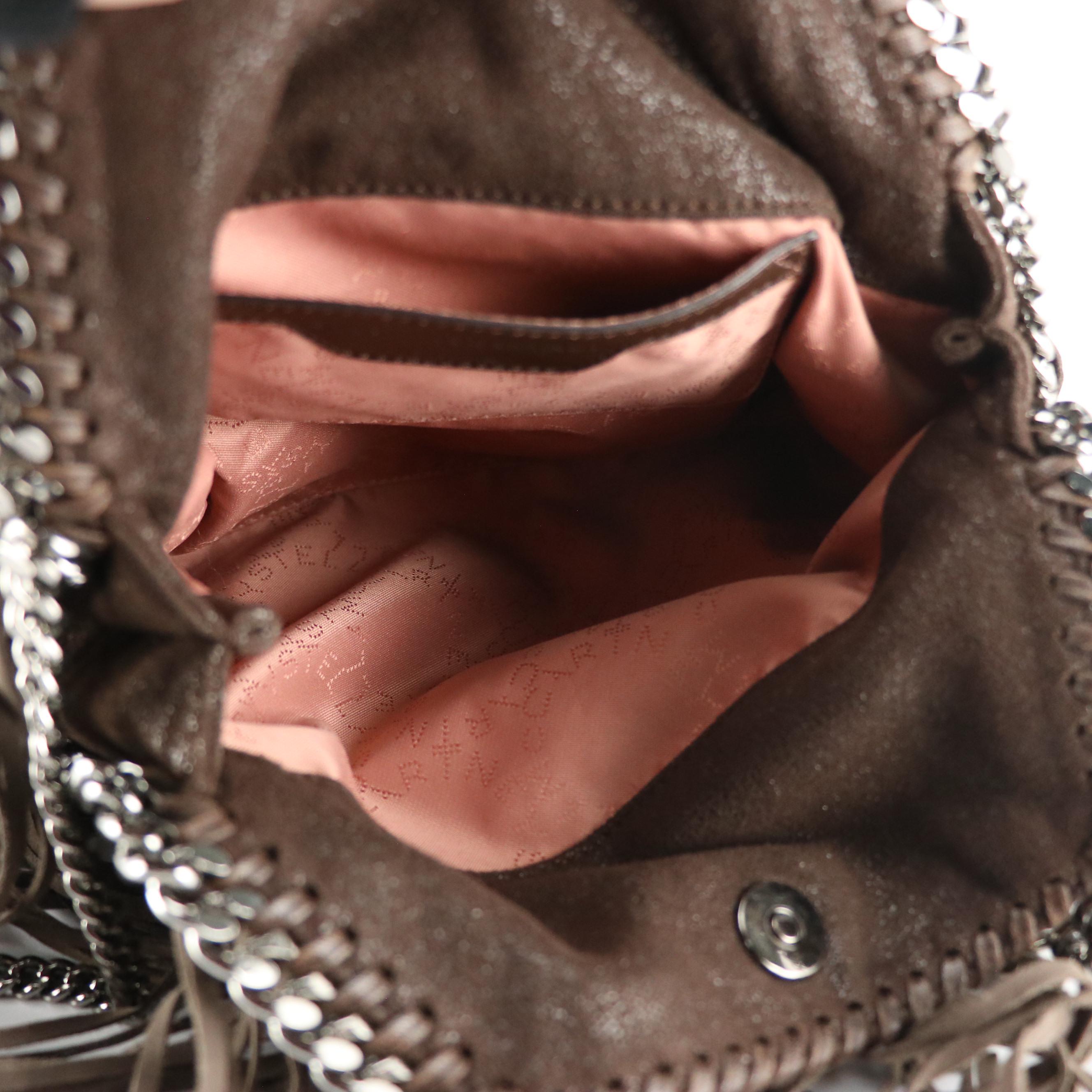 Stella McCartney Fringed Mini Falabella Chain Strap Bag in Brown Shaggy Deerskin