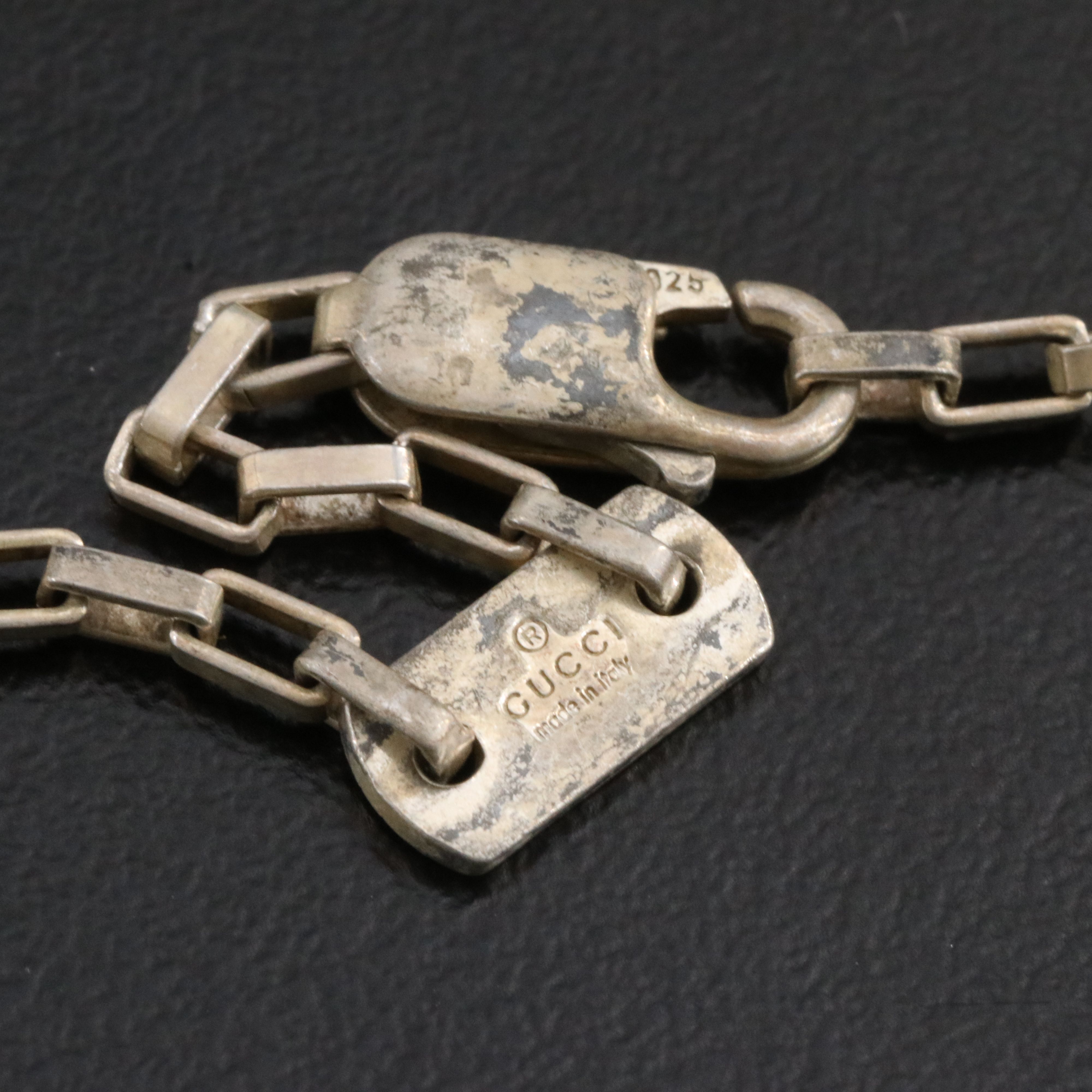 Gucci Sterling G Plate Pendant Necklace