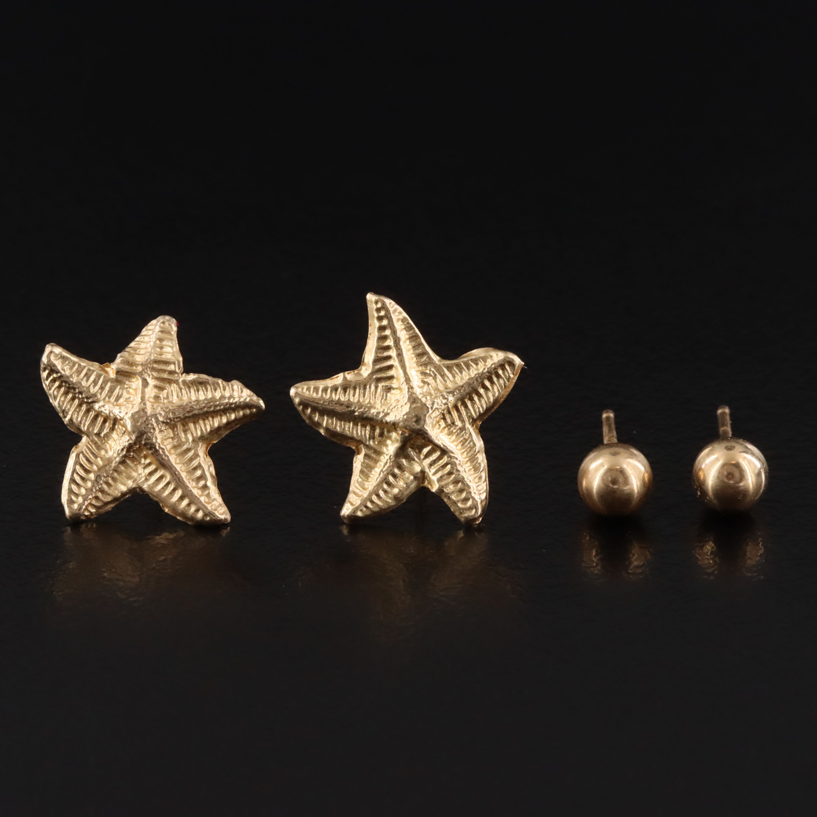 14K Starfish and Michael Anthony Stud Earrings