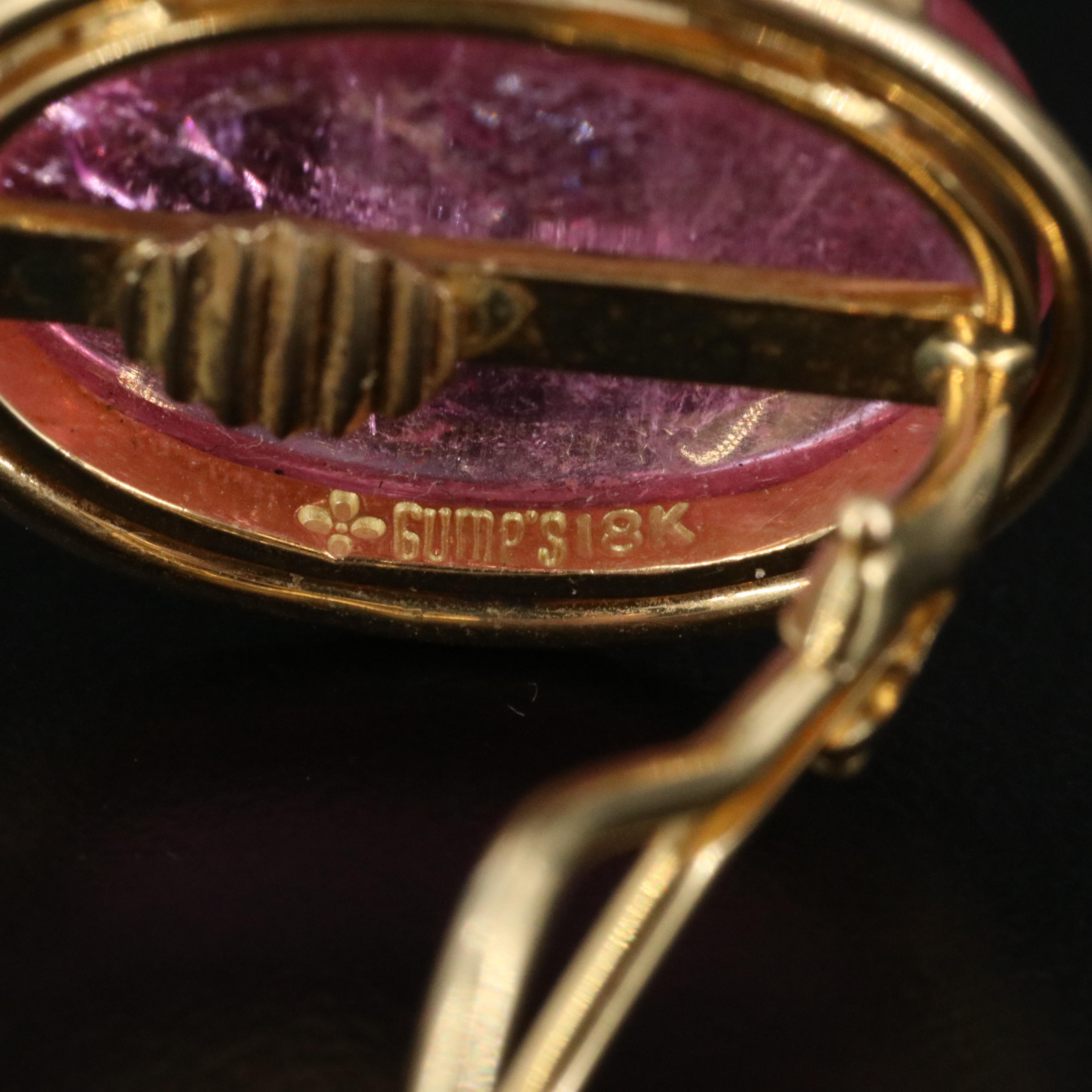 18K 35.50 CTW Pink Tourmaline Button Clip Earrings