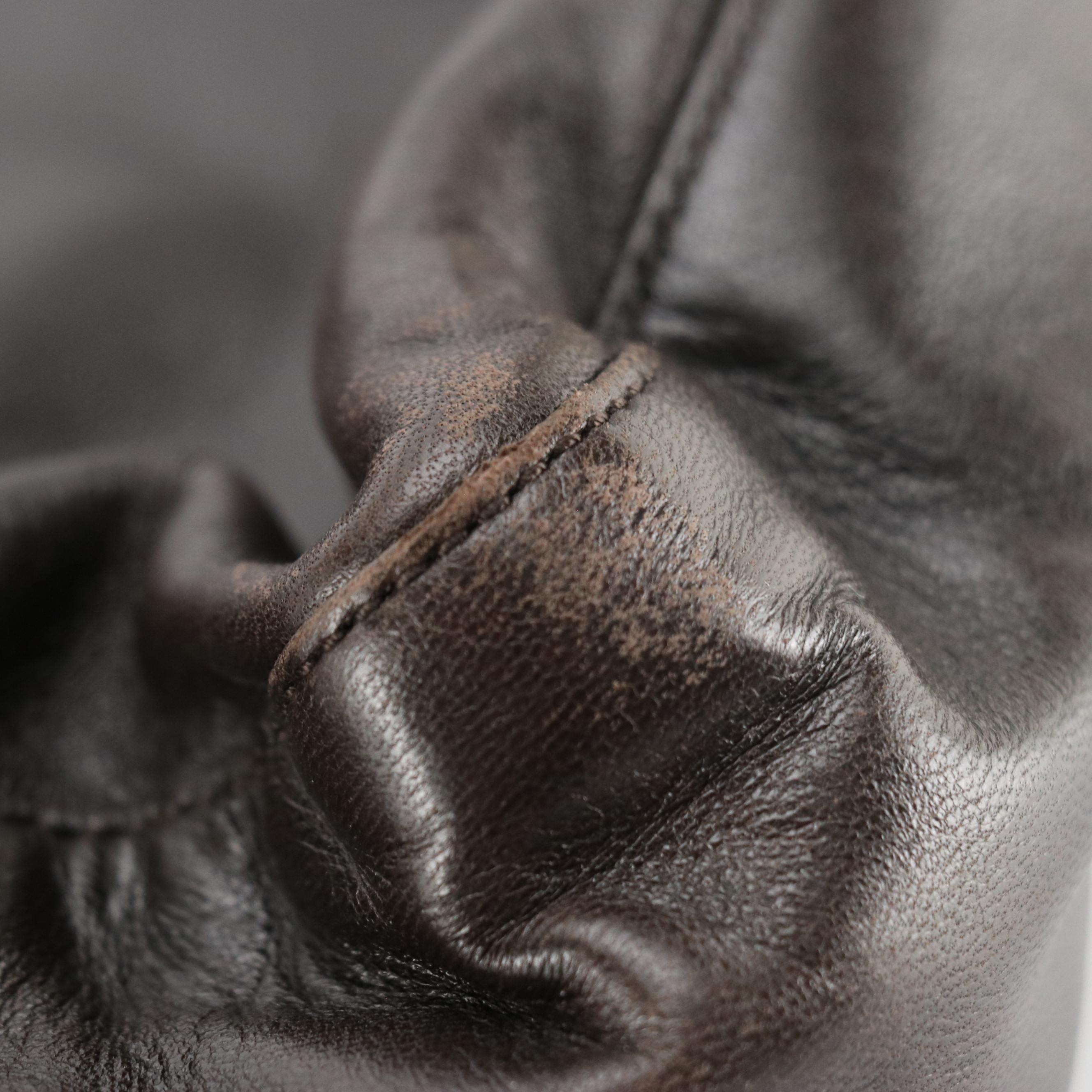 Prada Chain Link Shoulder Tote in Bark Brown Calfskin Leather