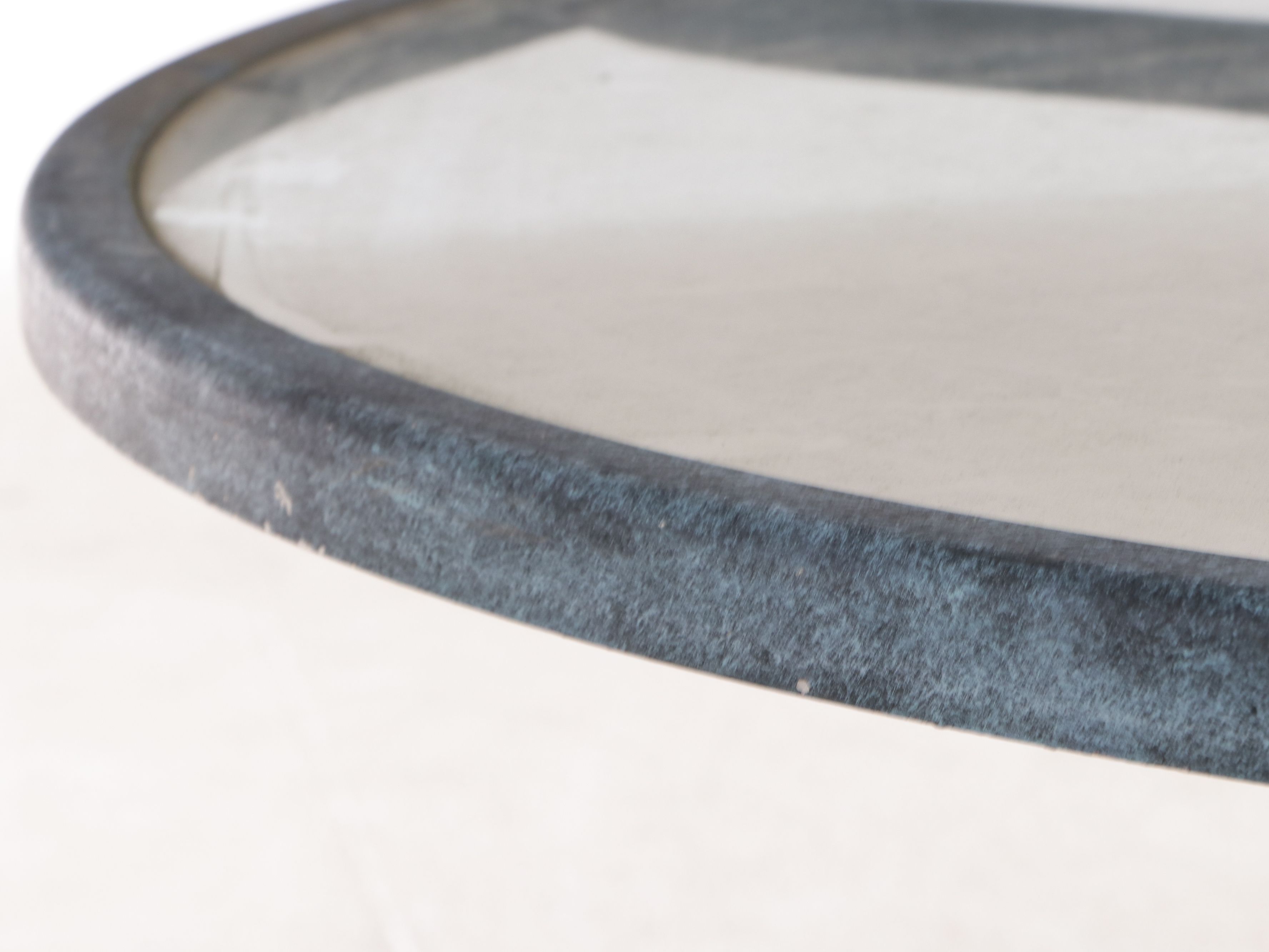 Five Piece Directoire Style  Patio Dining Set with Glass Top Pedestal Table