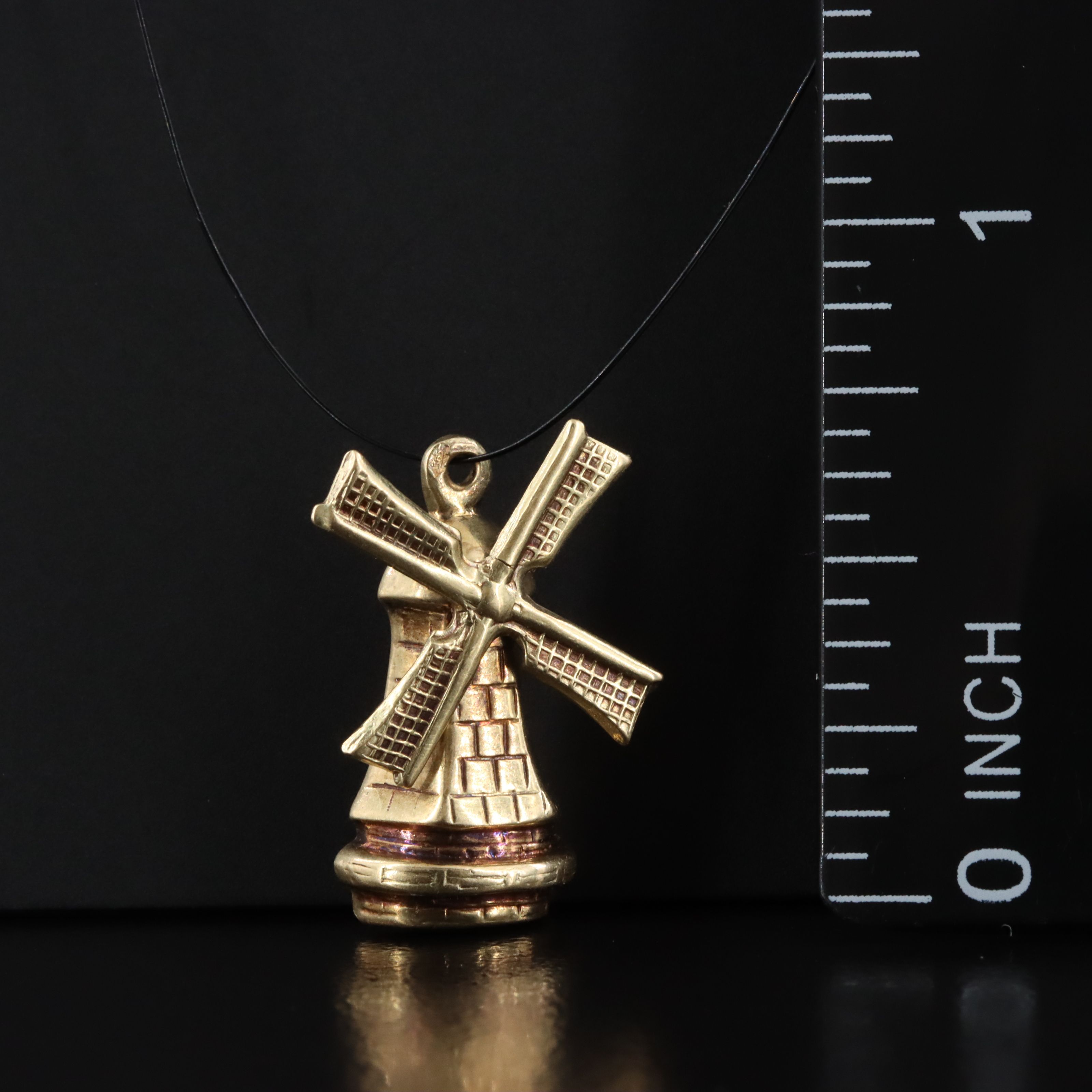 14K Articulated Windmill Charm Pendant
