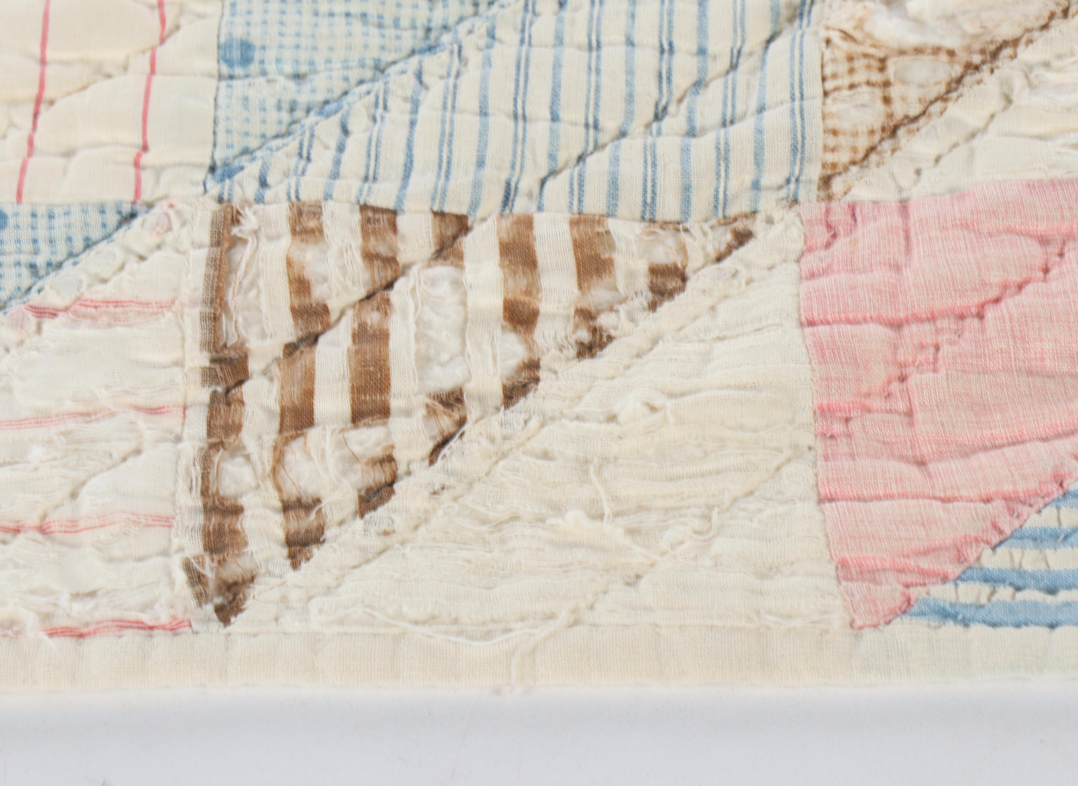 Hand-Pieced "Half-Square Triangle" Patchwork Quilt