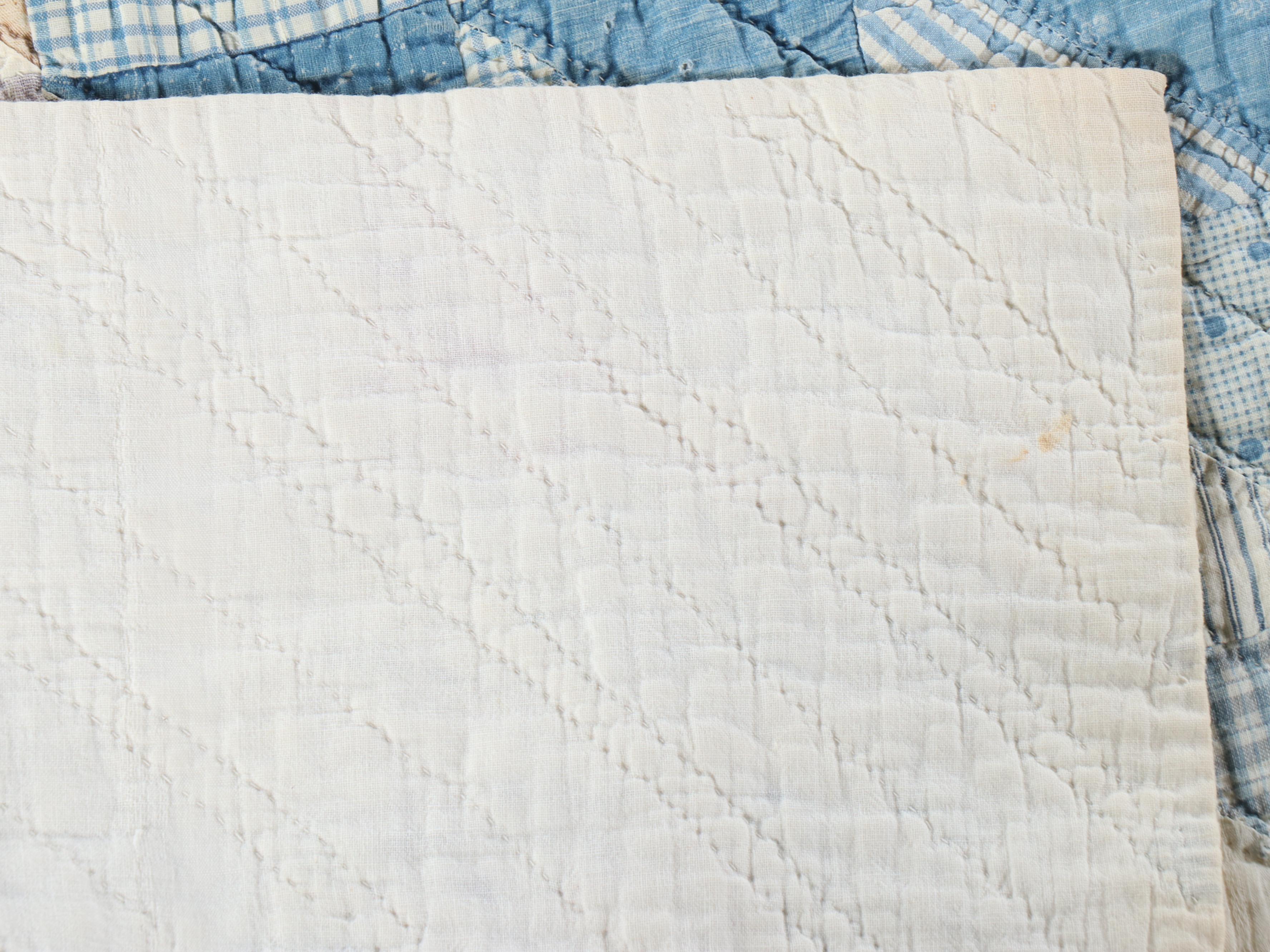 Hand-Pieced "Half-Square Triangle" Patchwork Quilt