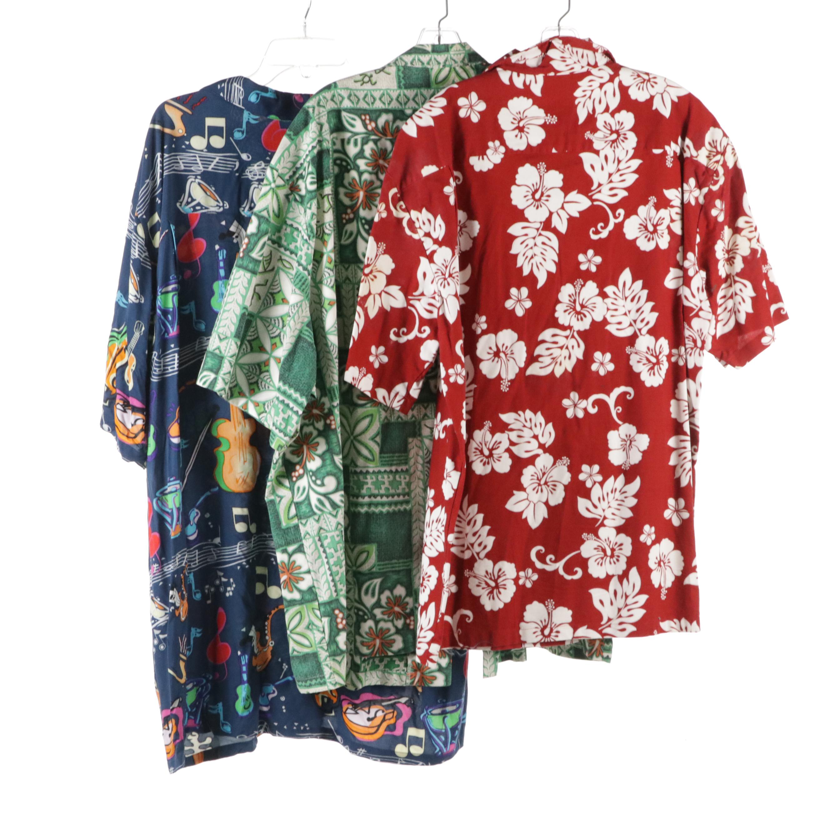 Men's Vintage Hawaiian Shirts Including Aloha Republic and Paradise Style