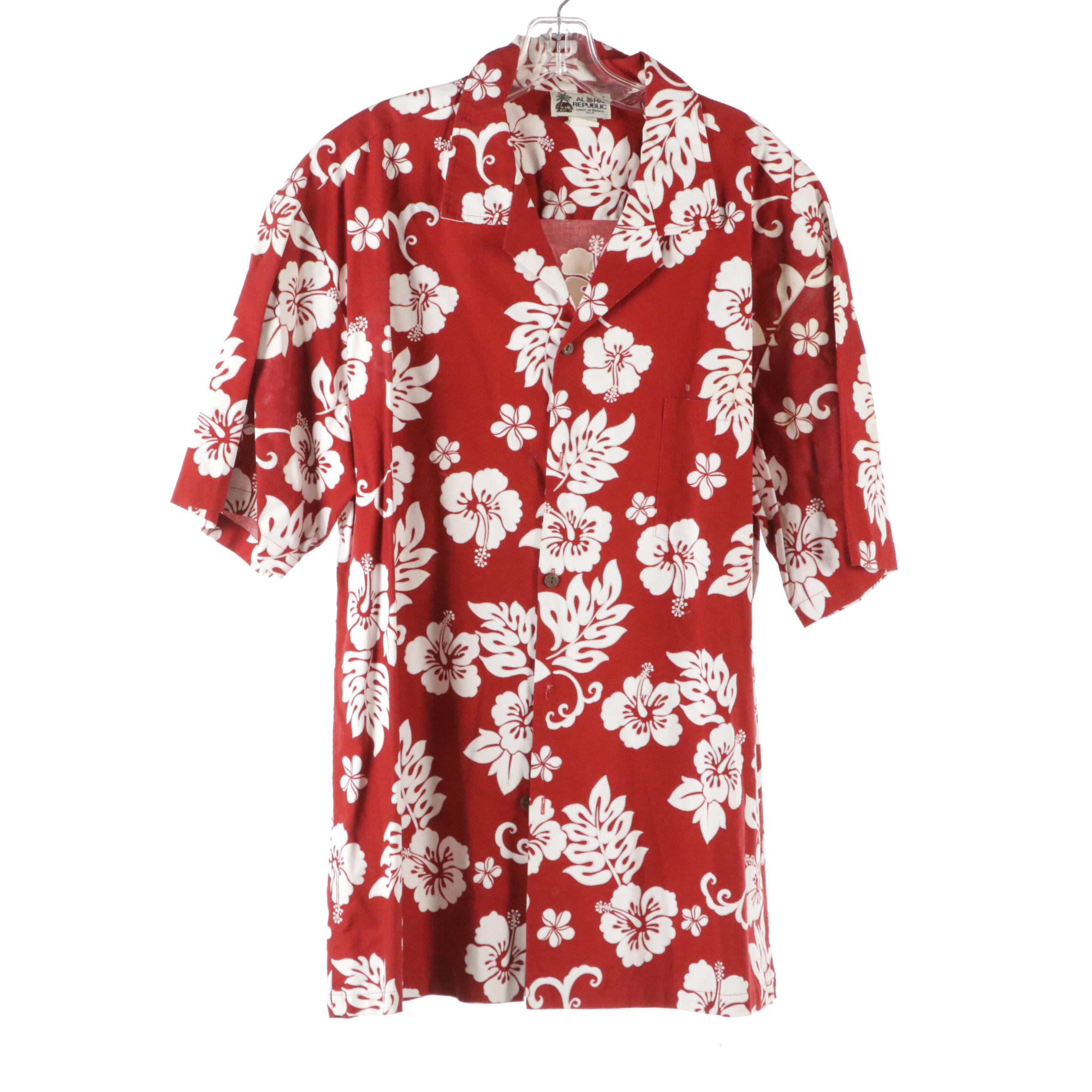 Men's Vintage Hawaiian Shirts Including Aloha Republic and Paradise Style