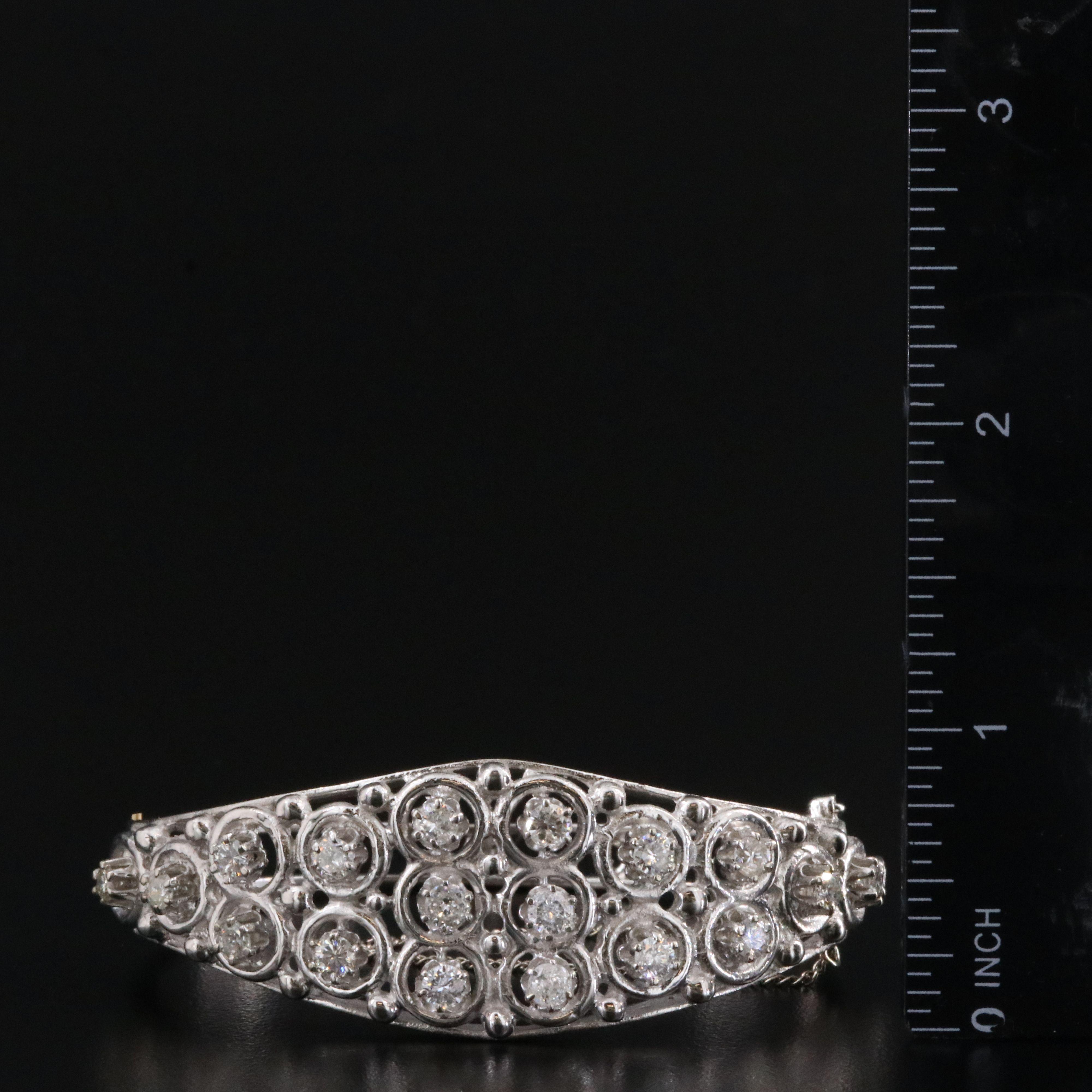 14K 2.50 CTW Diamond Hinged Bangle Bracelet