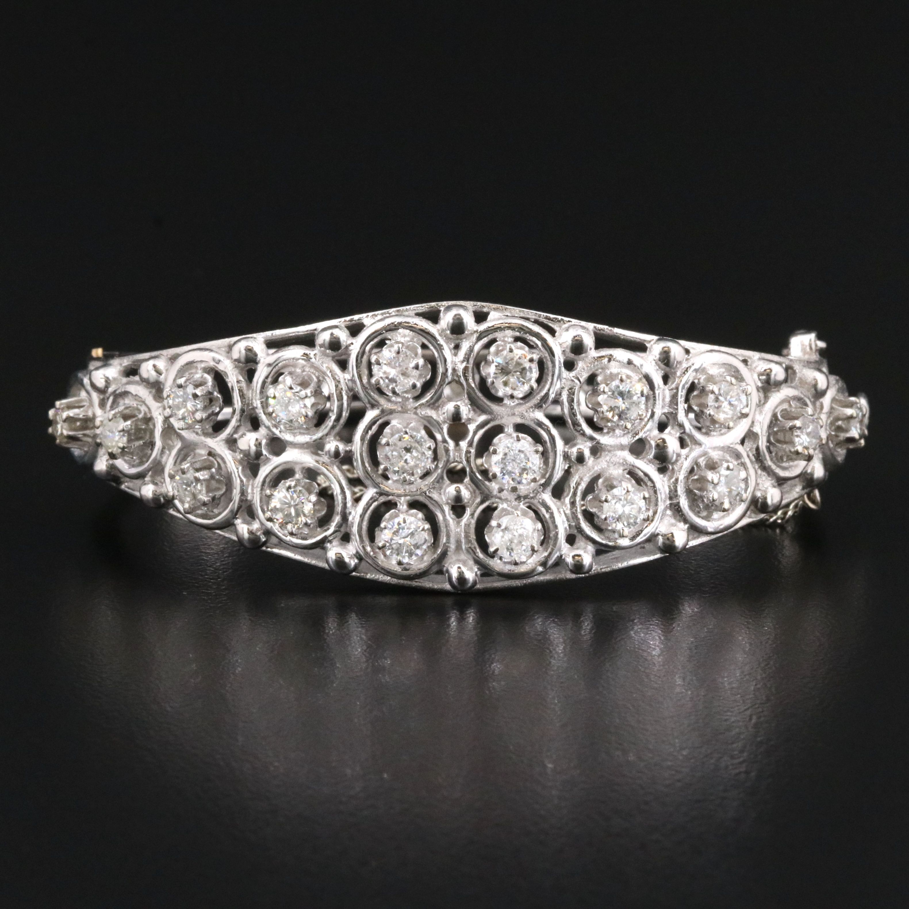 14K 2.50 CTW Diamond Hinged Bangle Bracelet