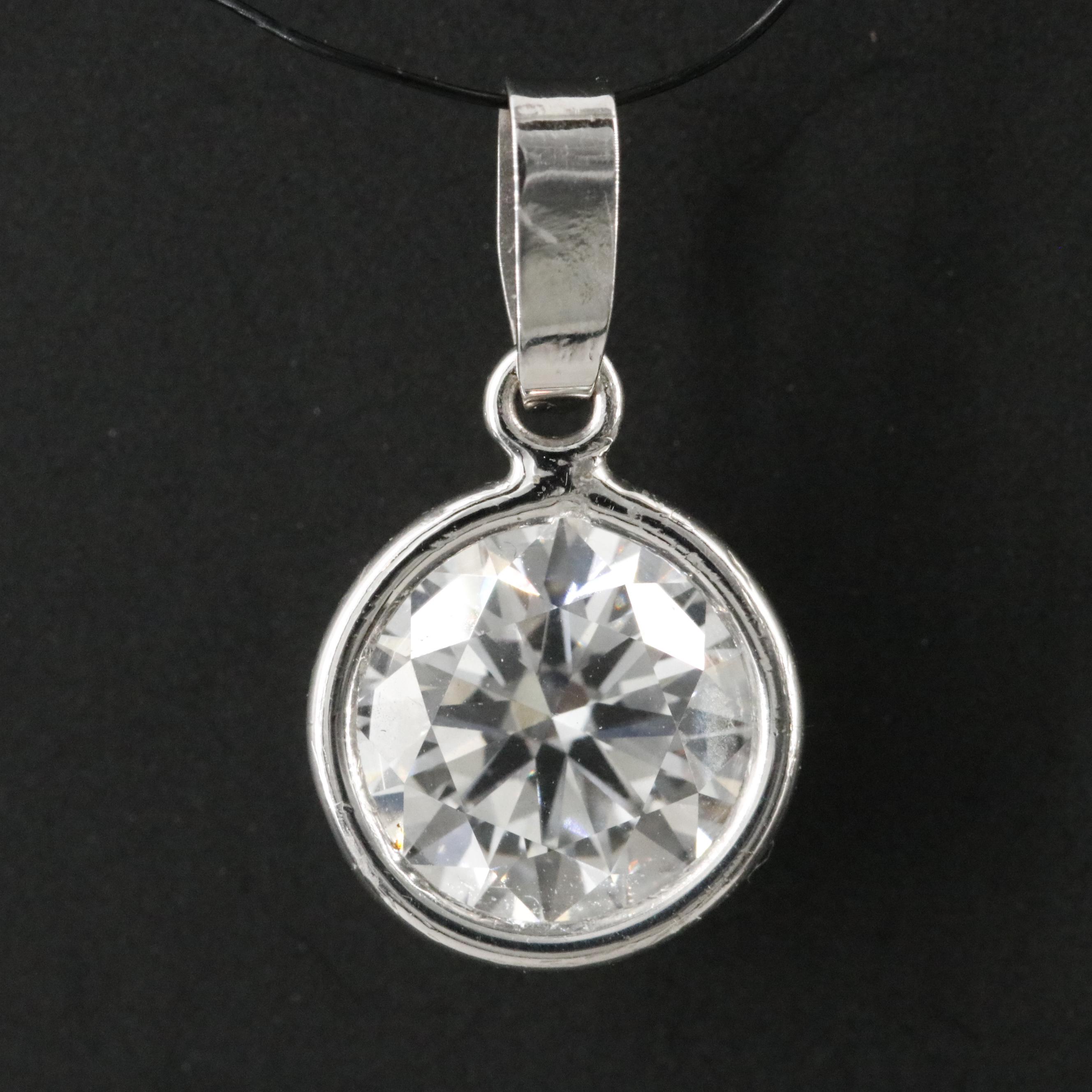 14K 2.07 CT Lab Grown Diamond Solitaire Pendant with IGI Report