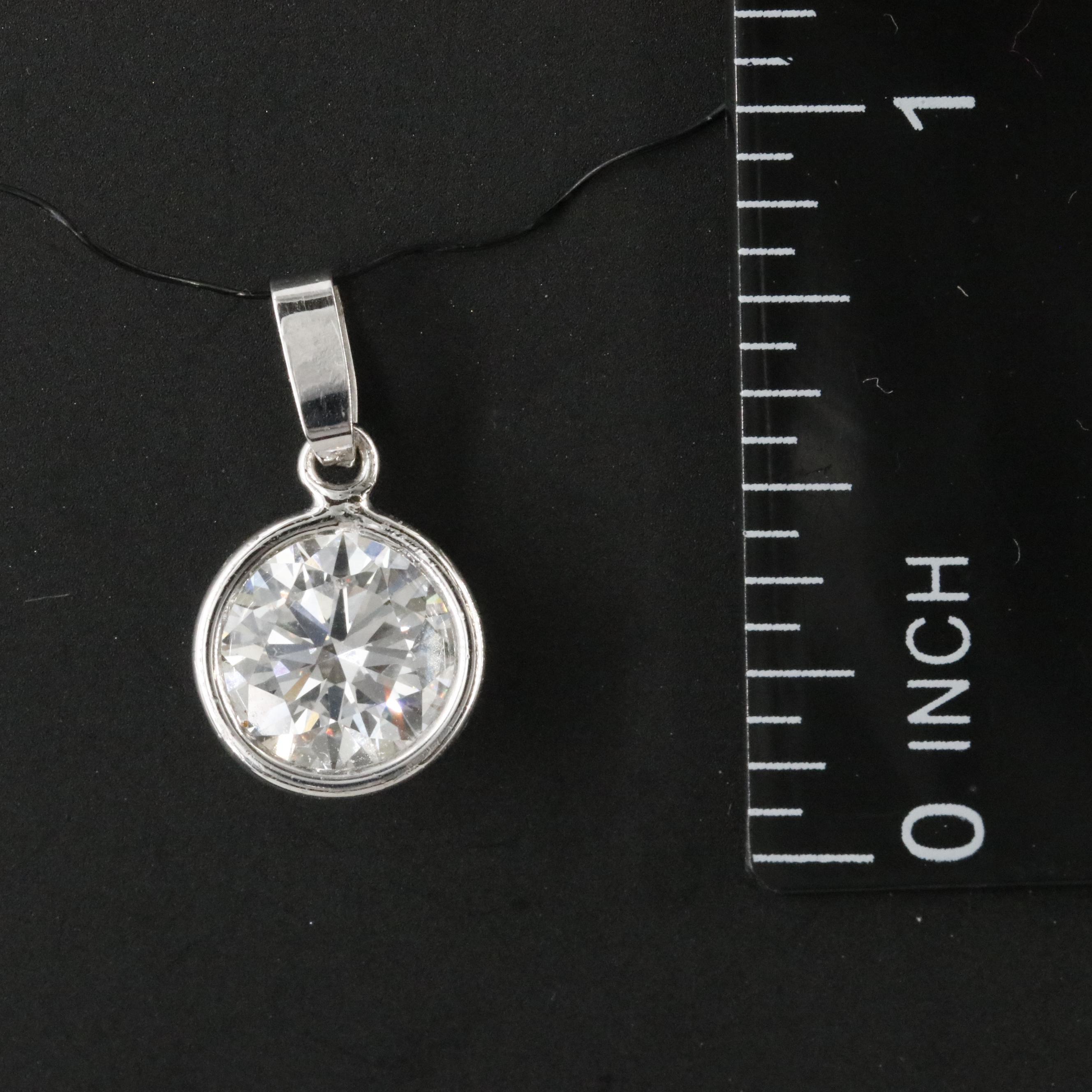 14K 2.07 CT Lab Grown Diamond Solitaire Pendant with IGI Report