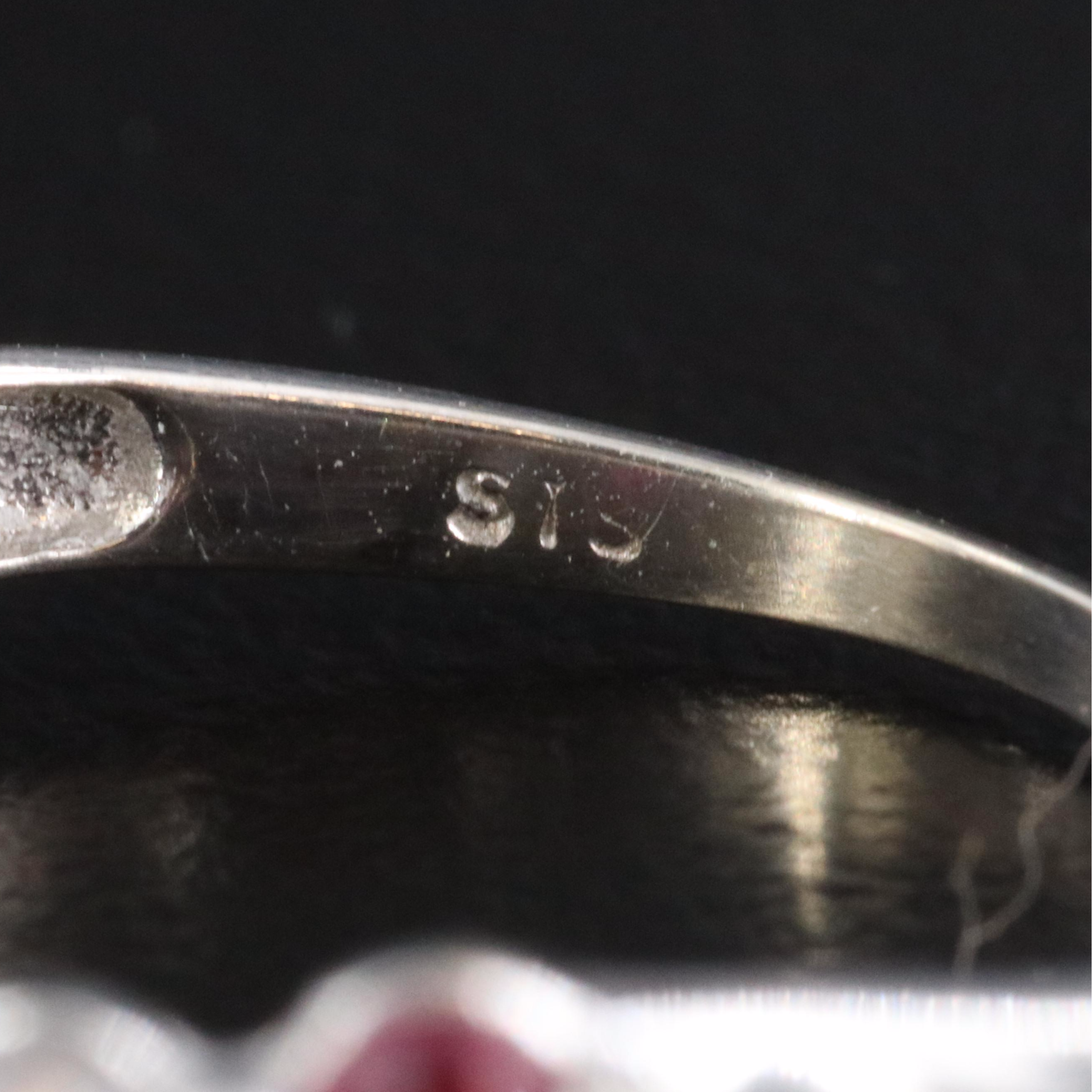 10K Ruby and White Topaz Crossover Ring