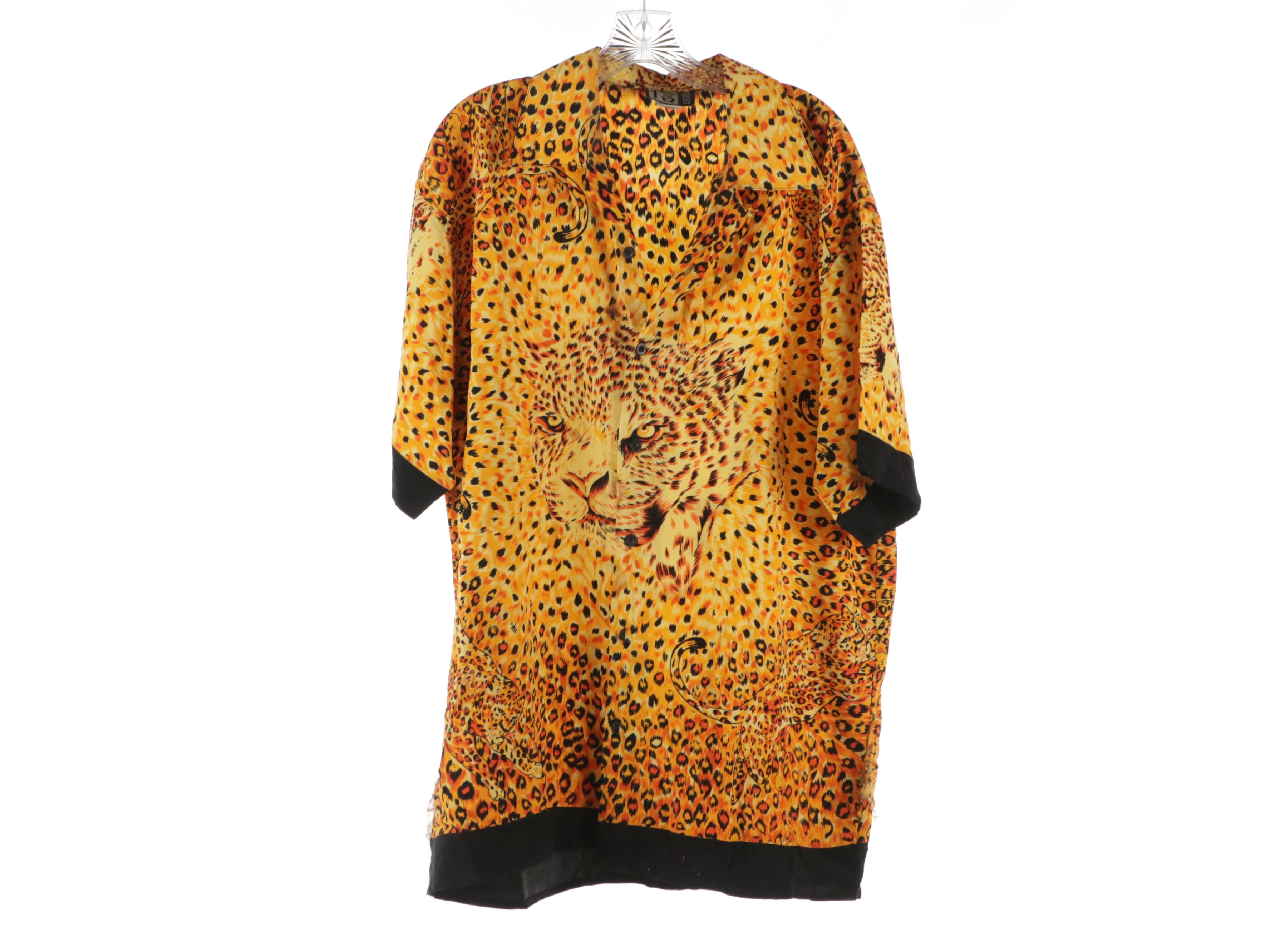 Men's Vintage Leopard, Chili Pepper and Floral Printed Hawaiian Shirts