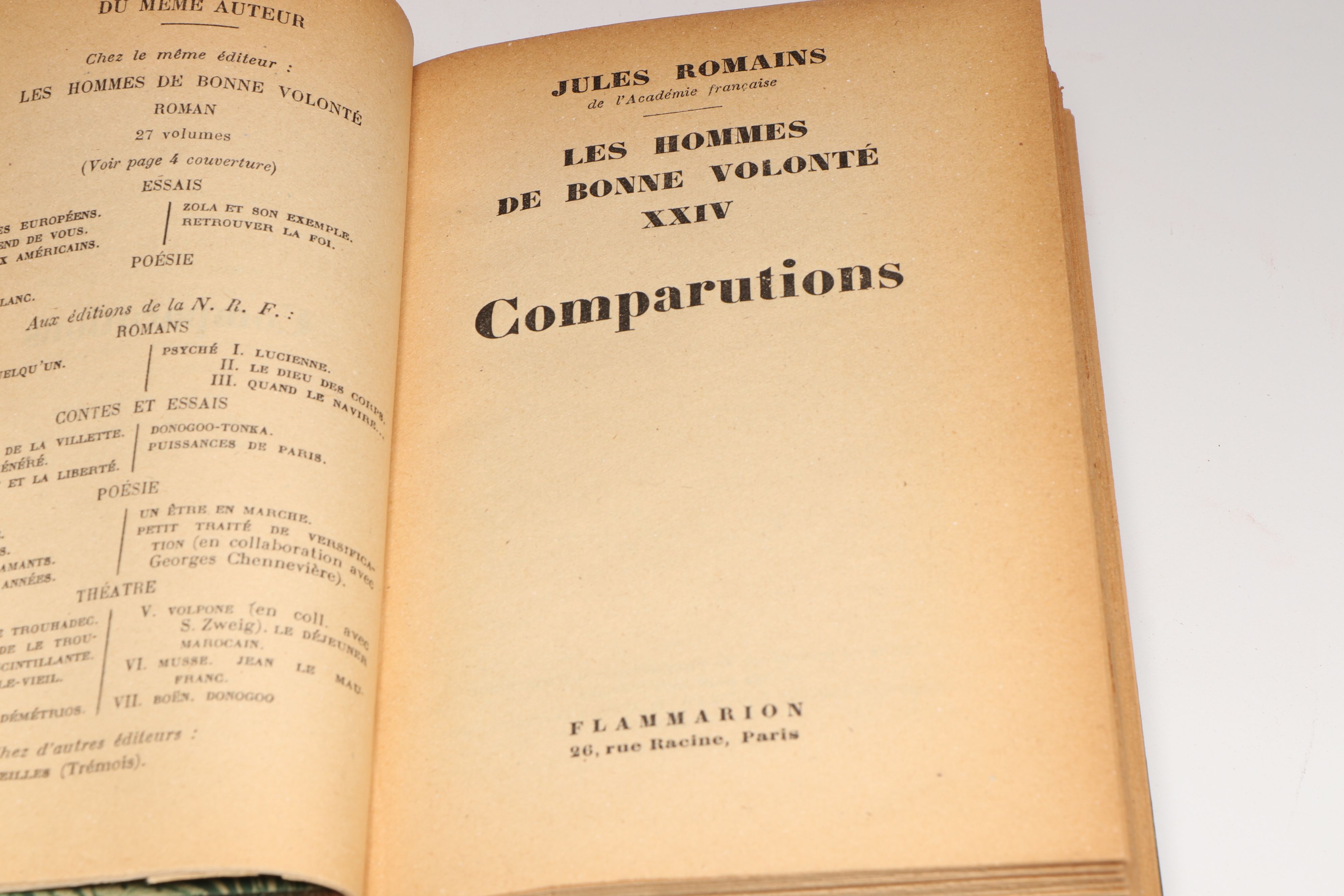 Jules Romains "Les Hommes de Bonne Volonté" French Partial Set