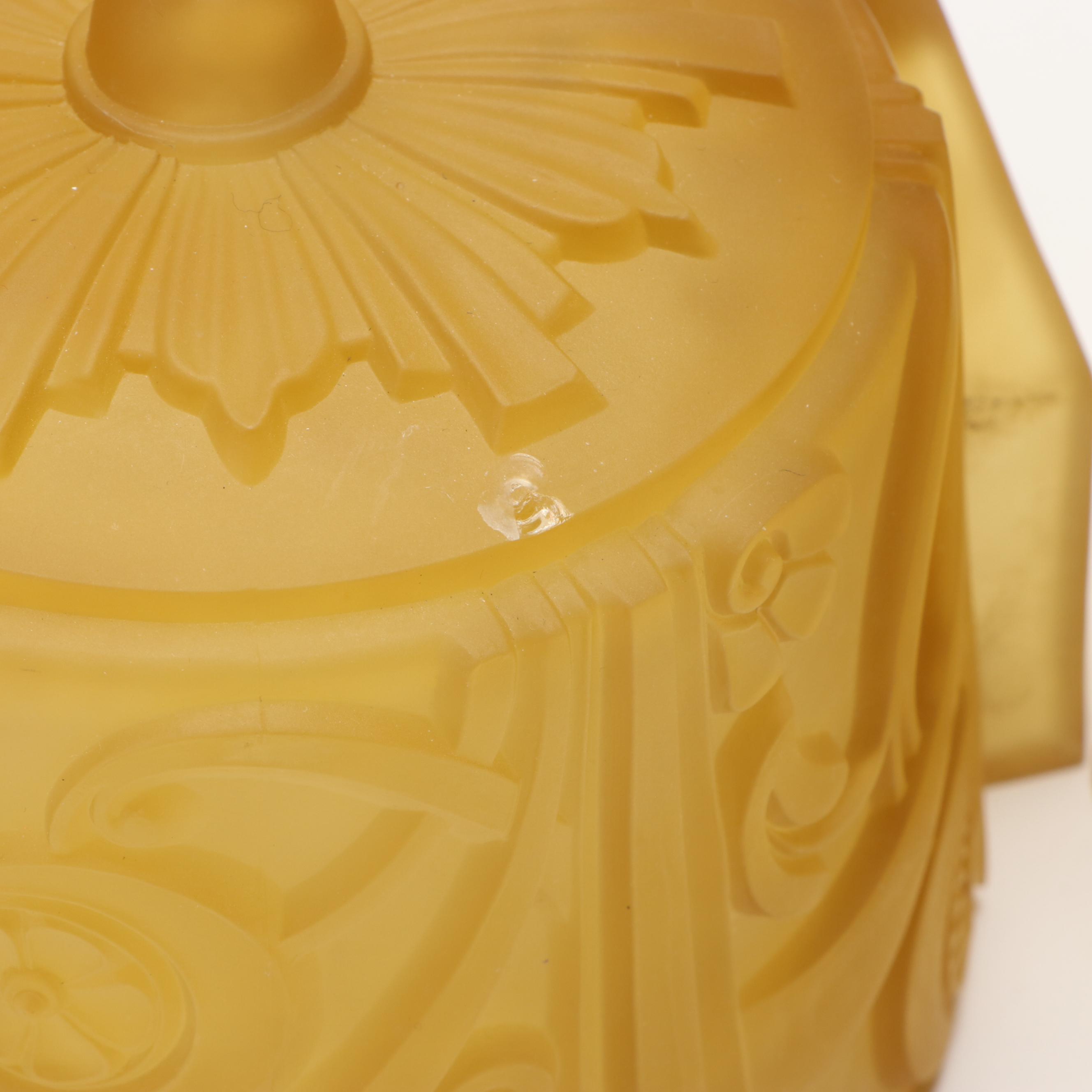 Art Deco Frosted Amber Glass Slip Shades, Early 20th Century