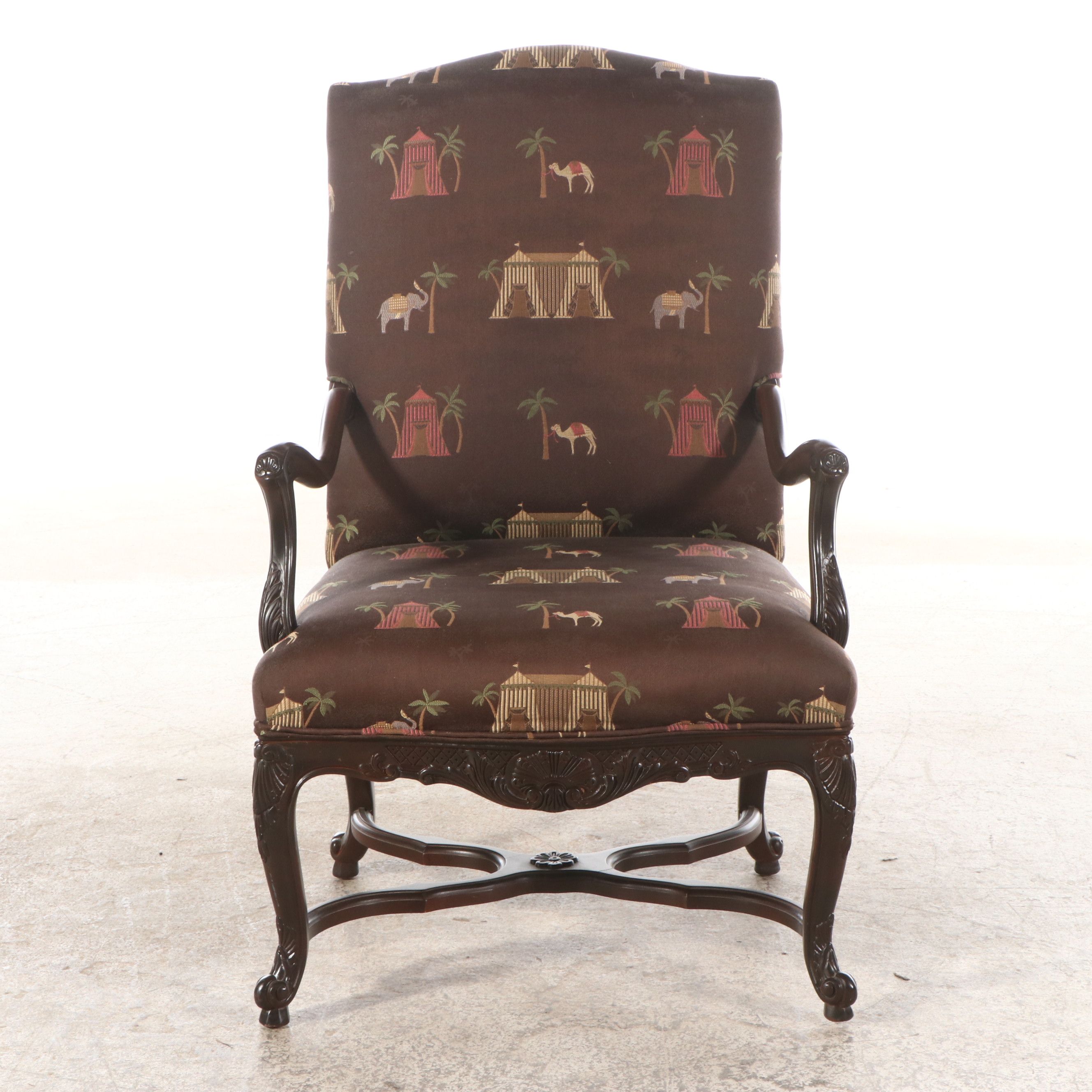 Georgian Style Upholstered Mahogany Lolling Chair