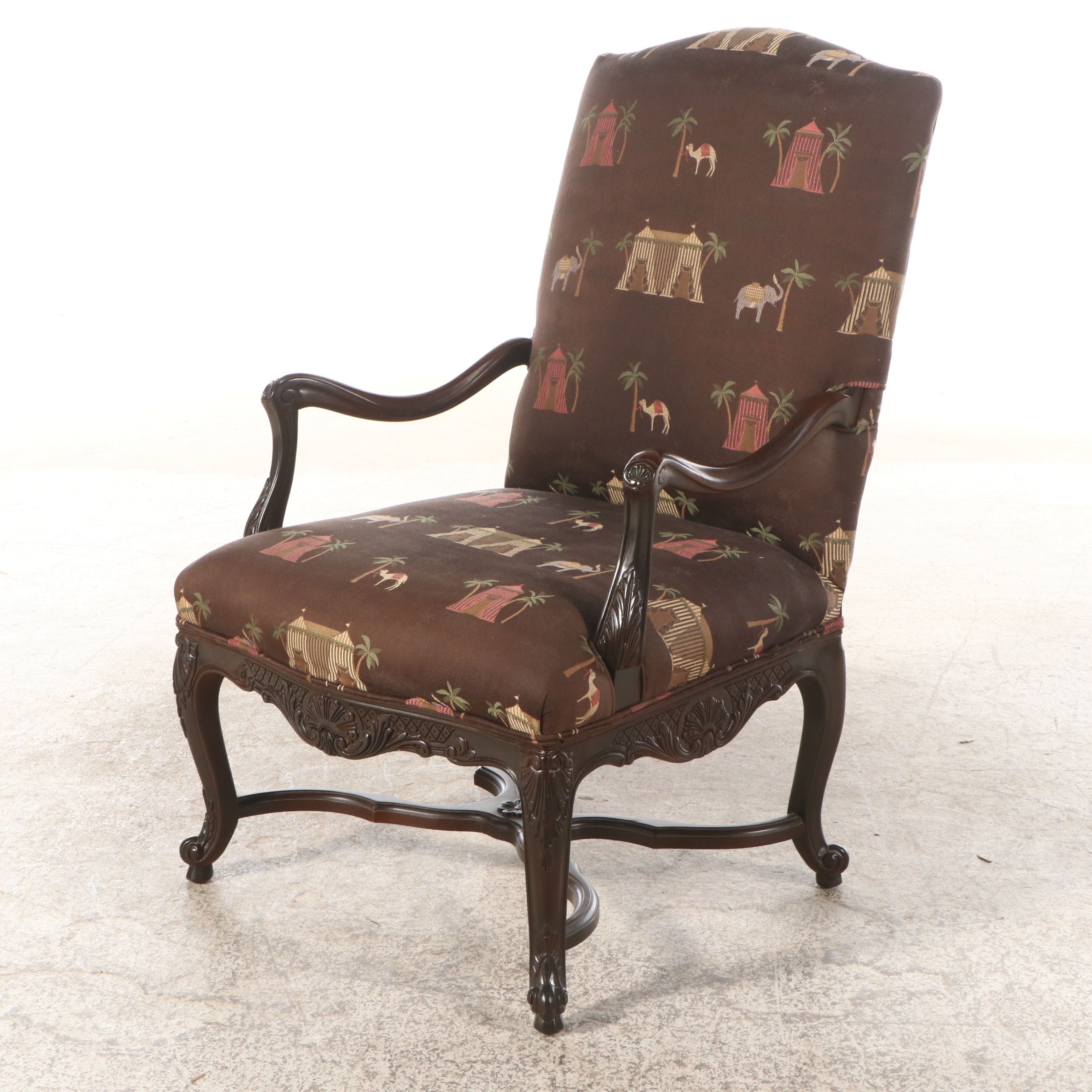 Georgian Style Upholstered Mahogany Lolling Chair