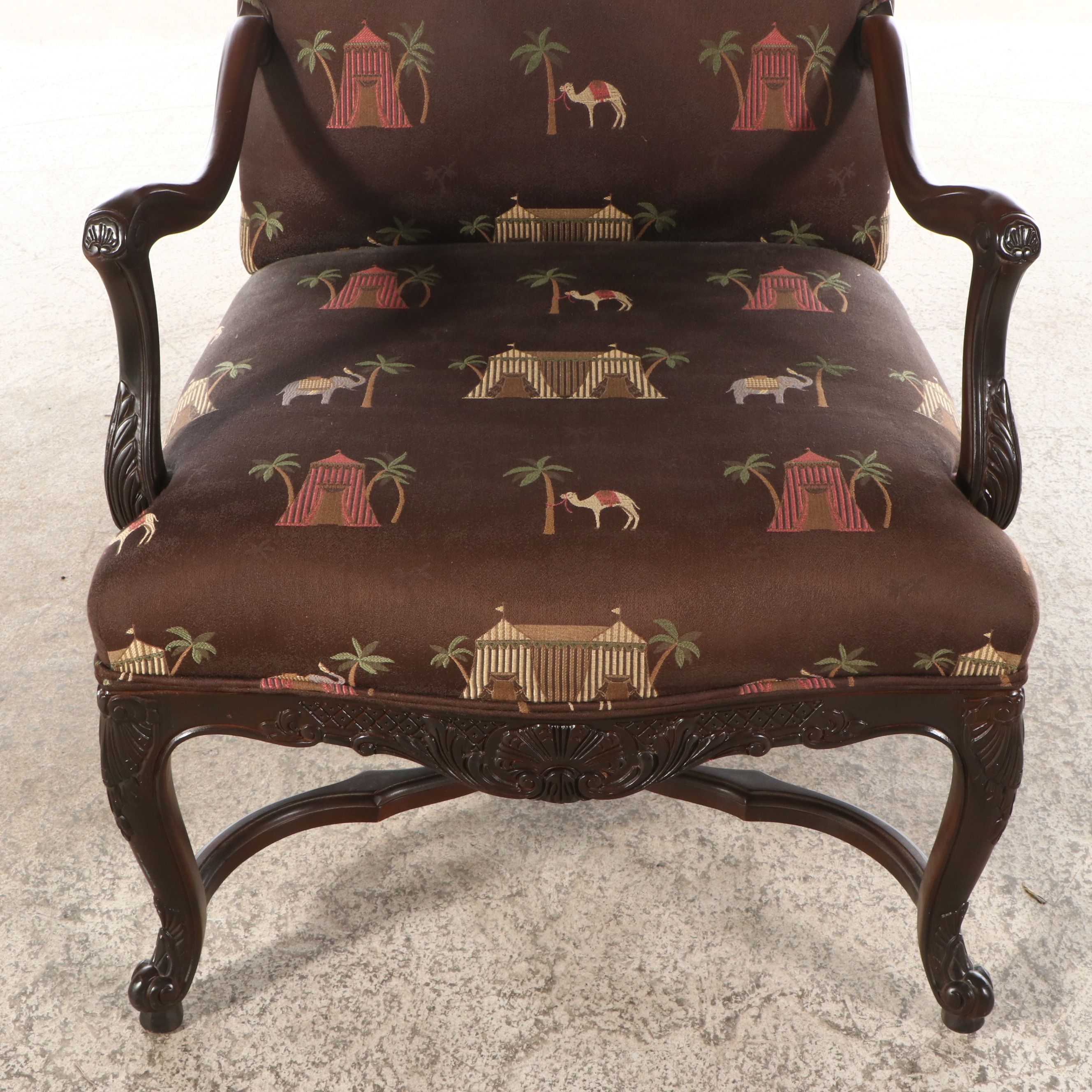 Georgian Style Upholstered Mahogany Lolling Chair