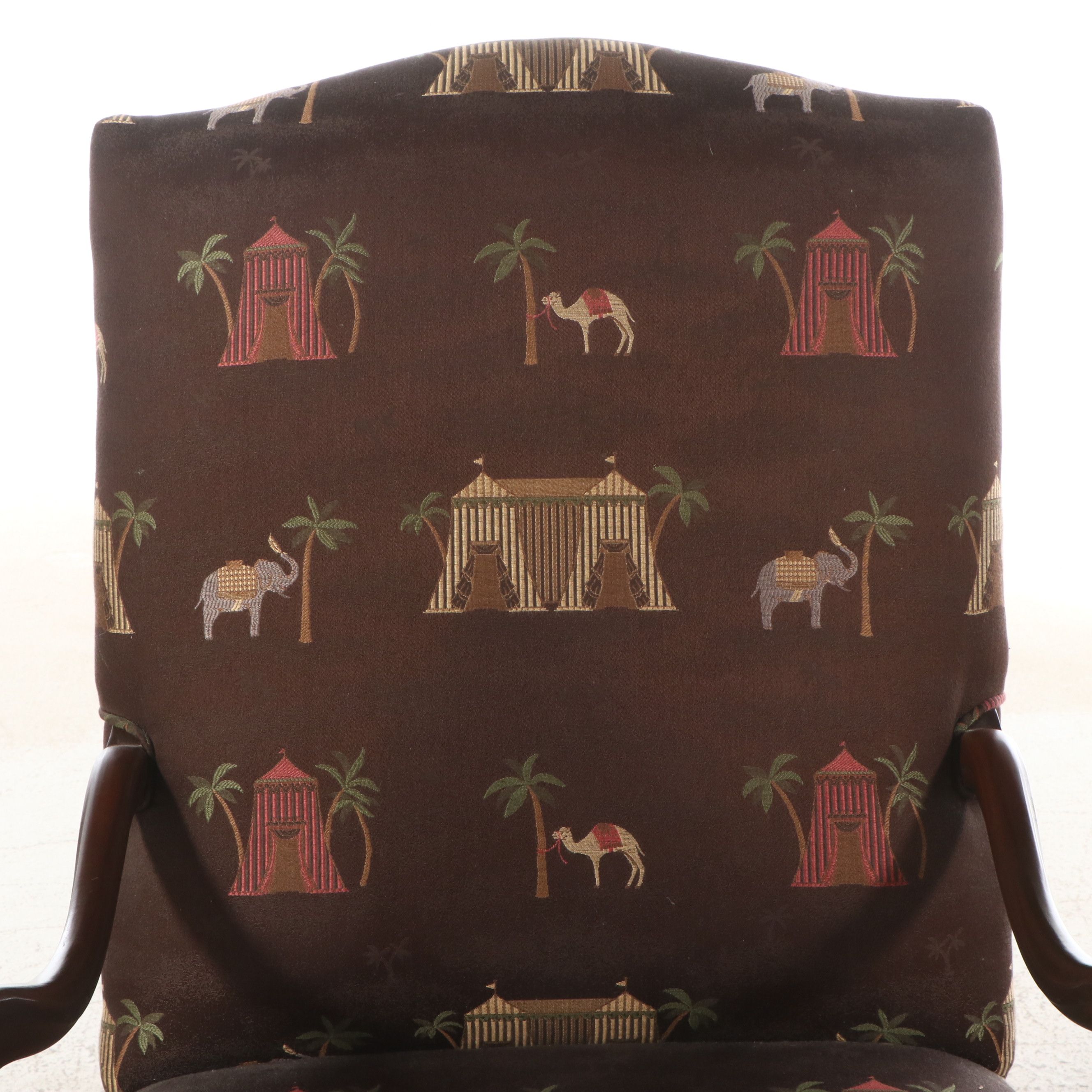 Georgian Style Upholstered Mahogany Lolling Chair