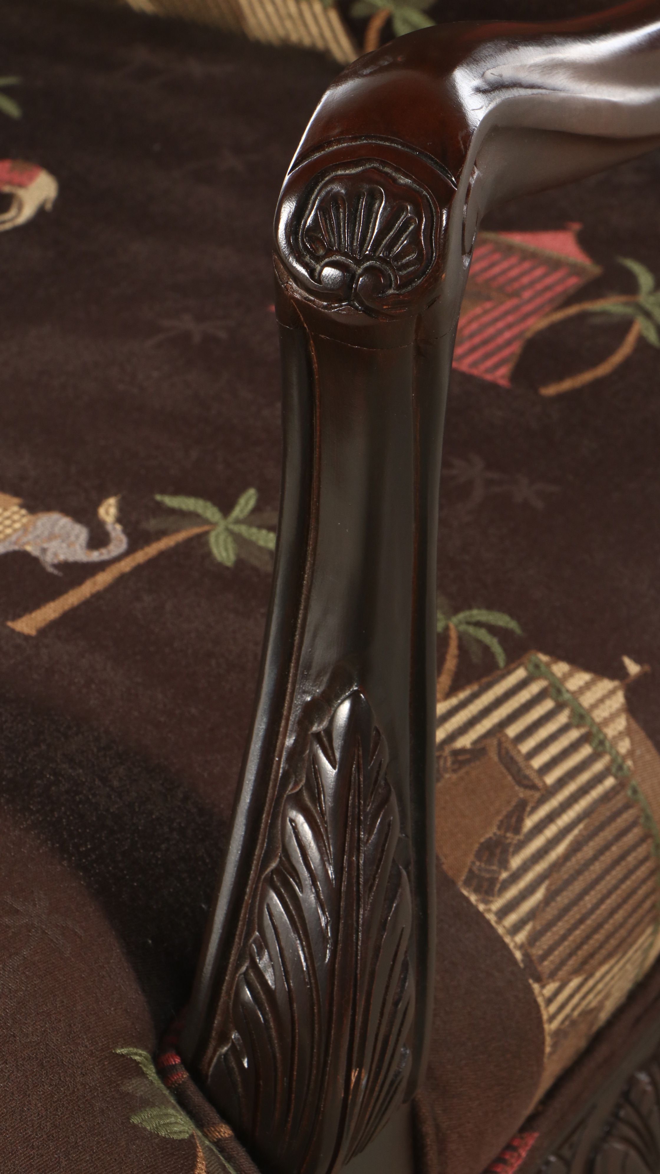 Georgian Style Upholstered Mahogany Lolling Chair