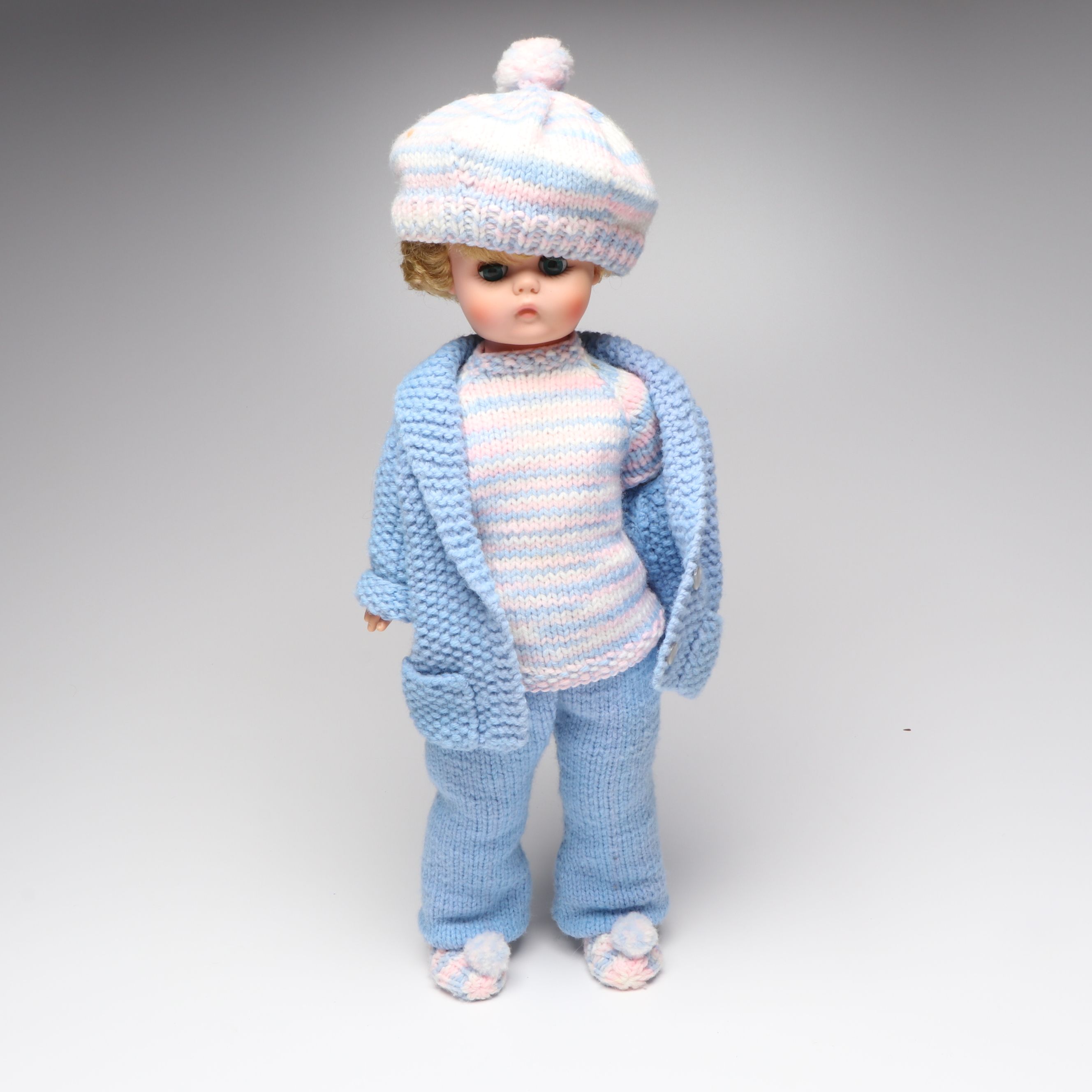 Vogue Ginny and Other Plastic Dolls with Clothing and Cradle, 1970s