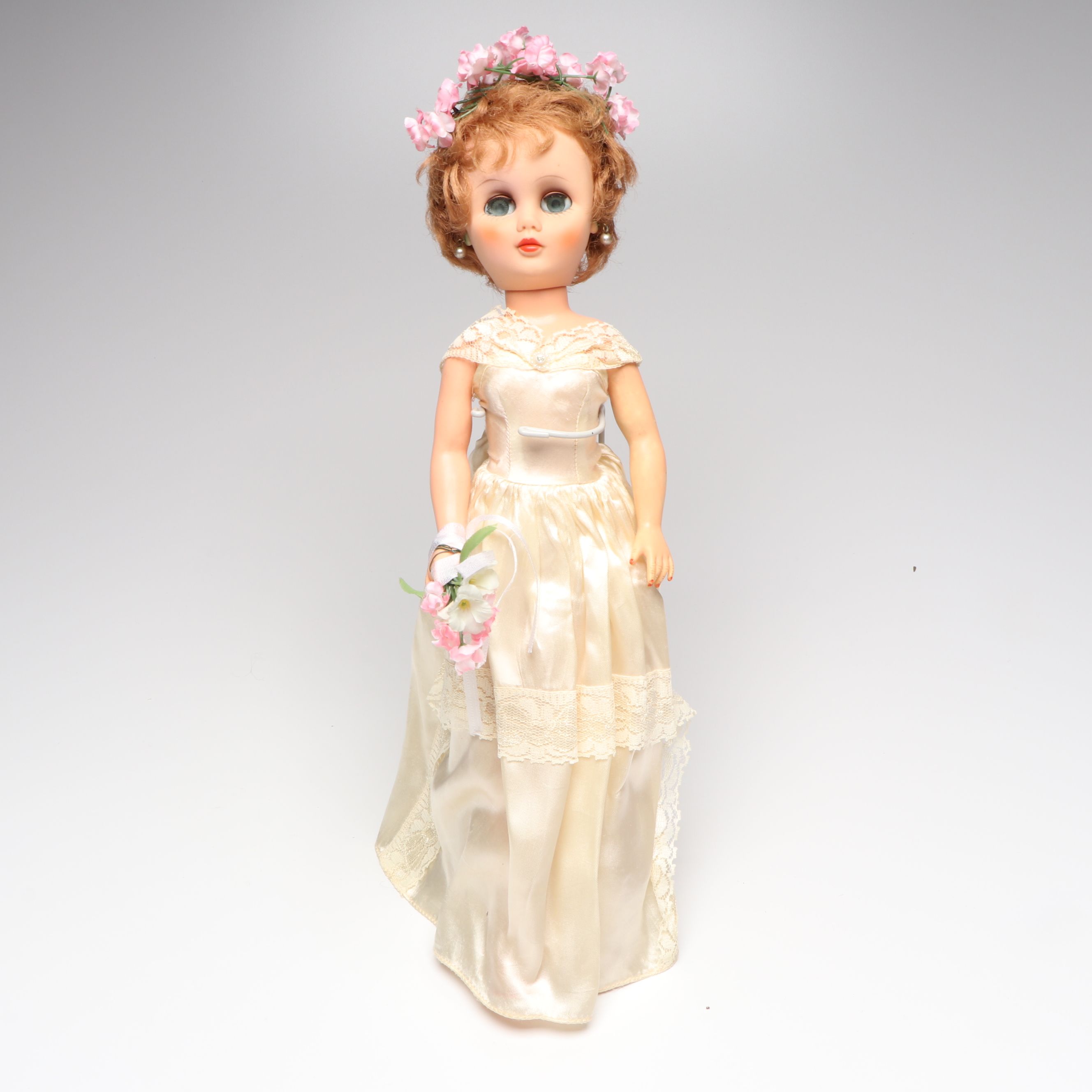 Vogue Ginny and Other Plastic Dolls with Clothing and Cradle, 1970s