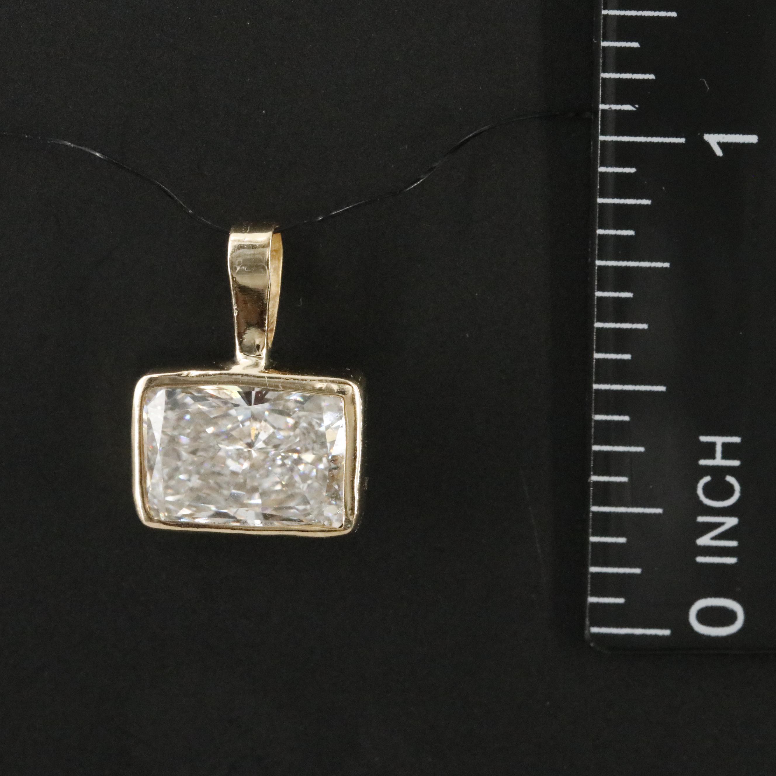 14K 4.01 CT Lab Grown Diamond Pendant with IGI Report