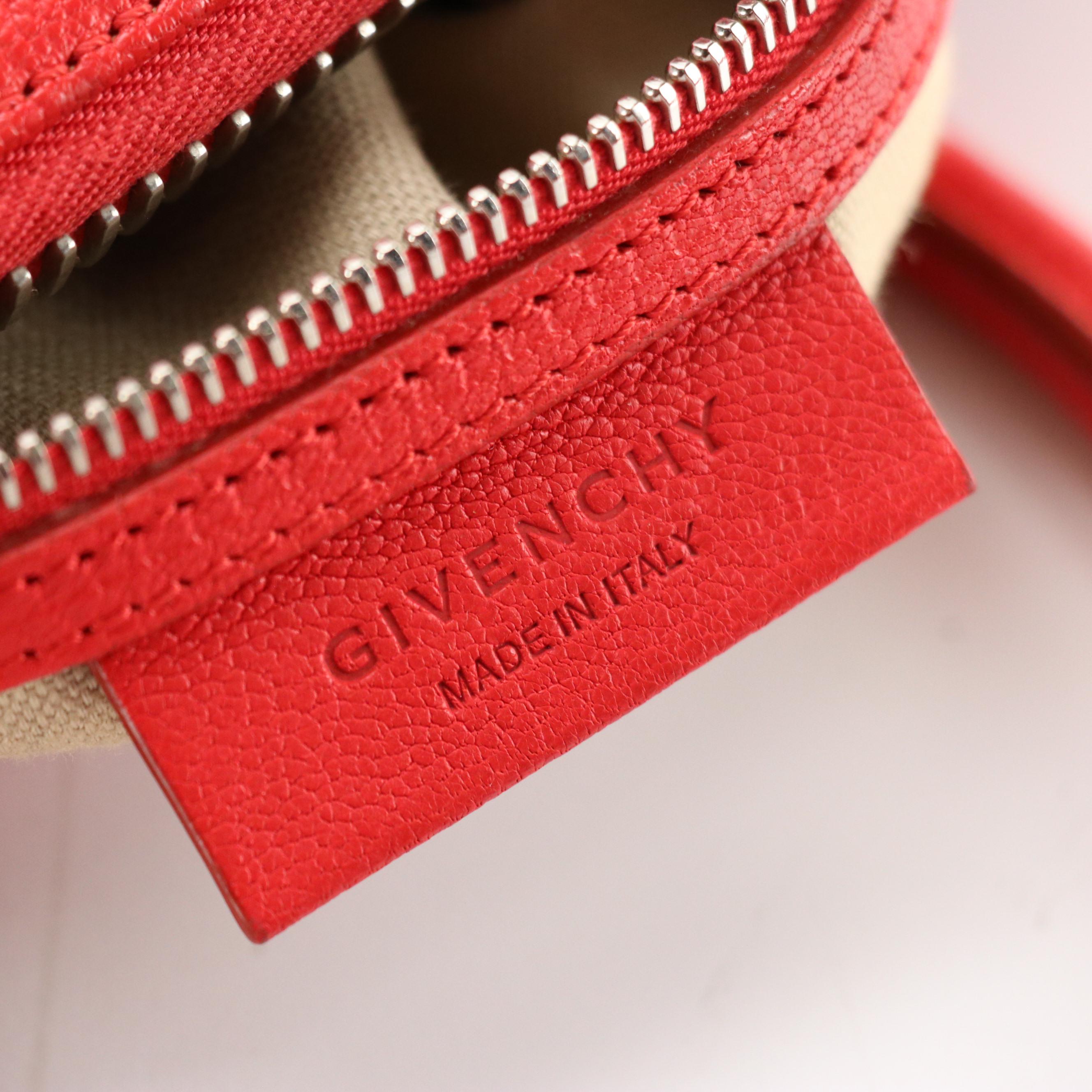 Givenchy Small Antigona Two-Way Bag in Red Grained Goatskin Leather