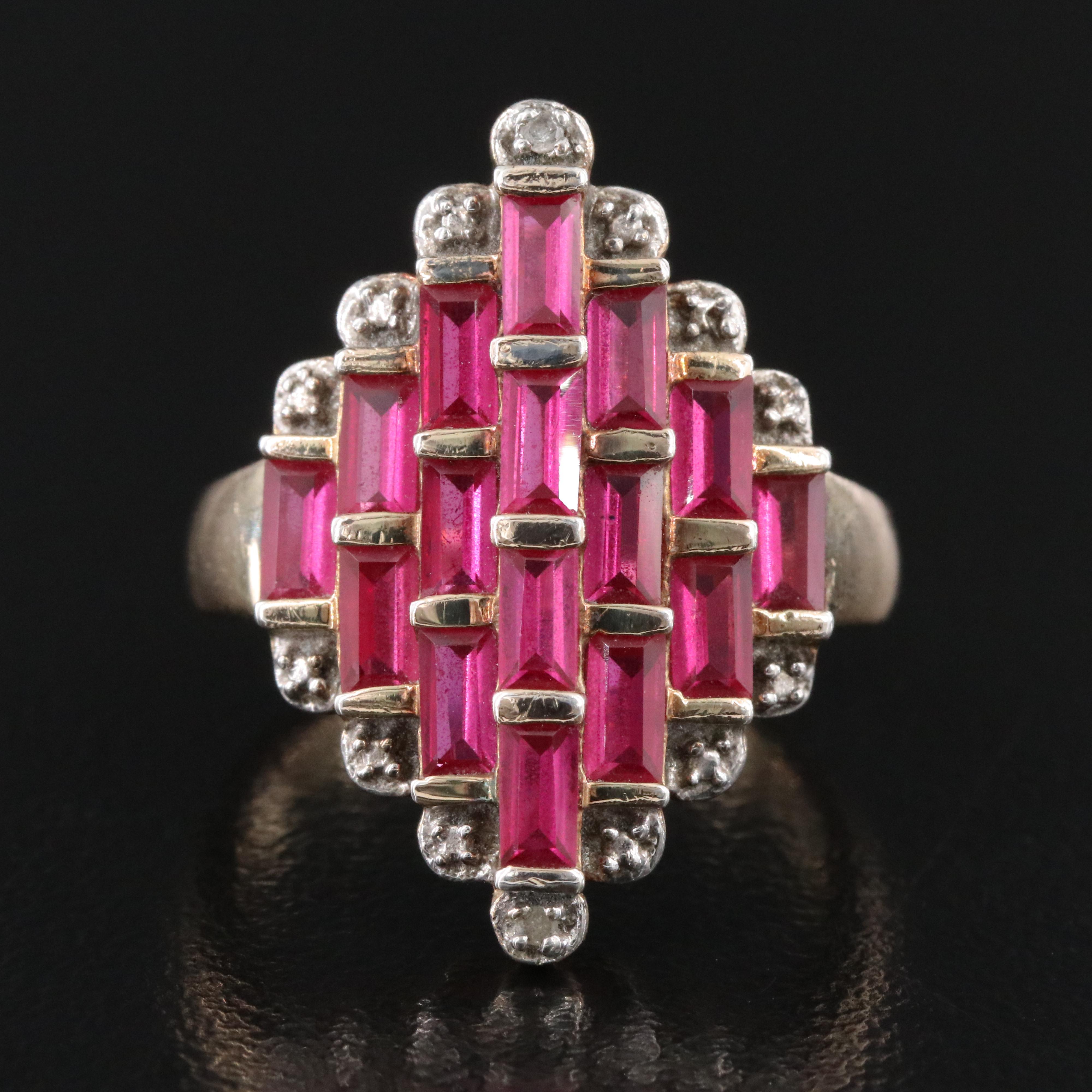 Sterling Ruby and Diamond Layered Ring