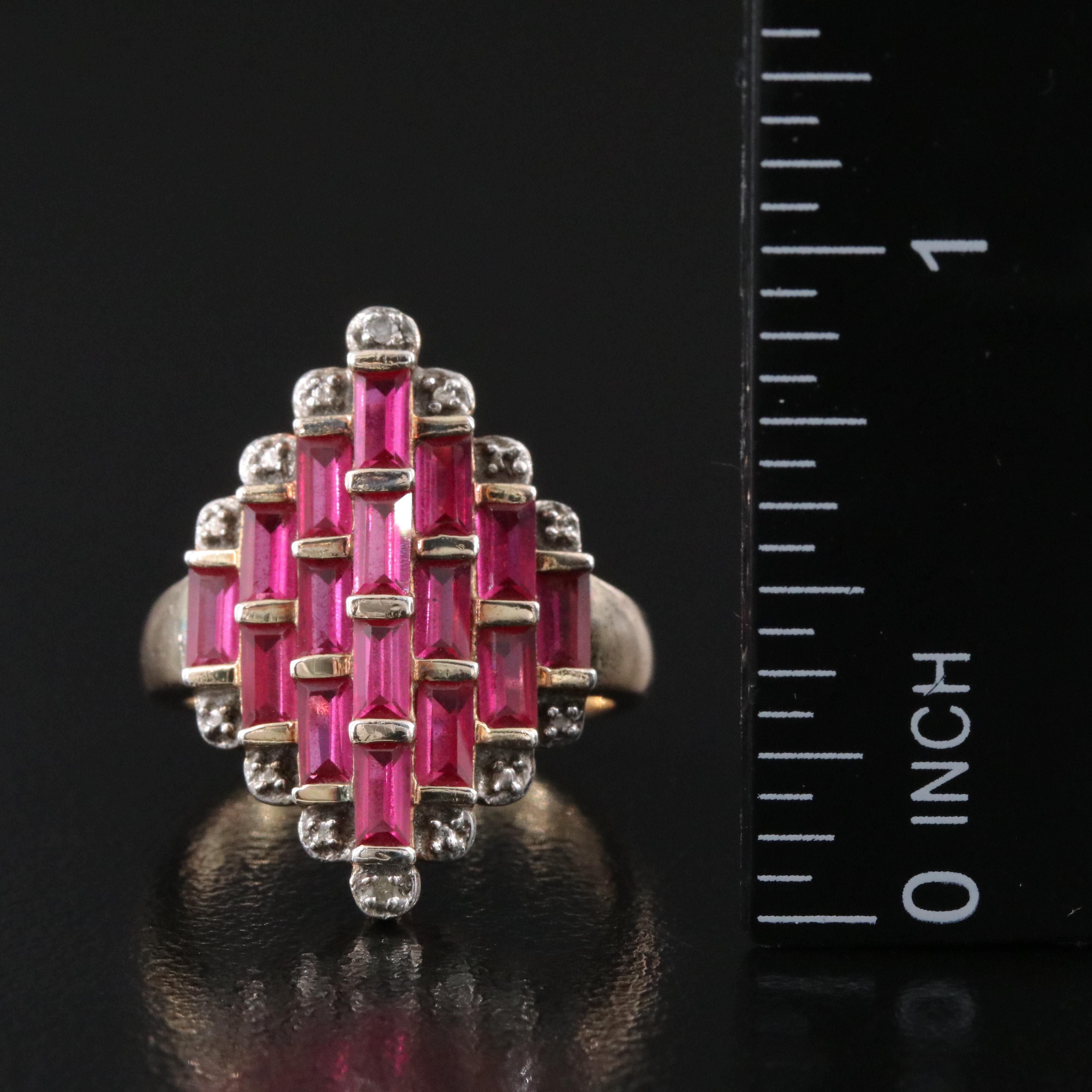 Sterling Ruby and Diamond Layered Ring