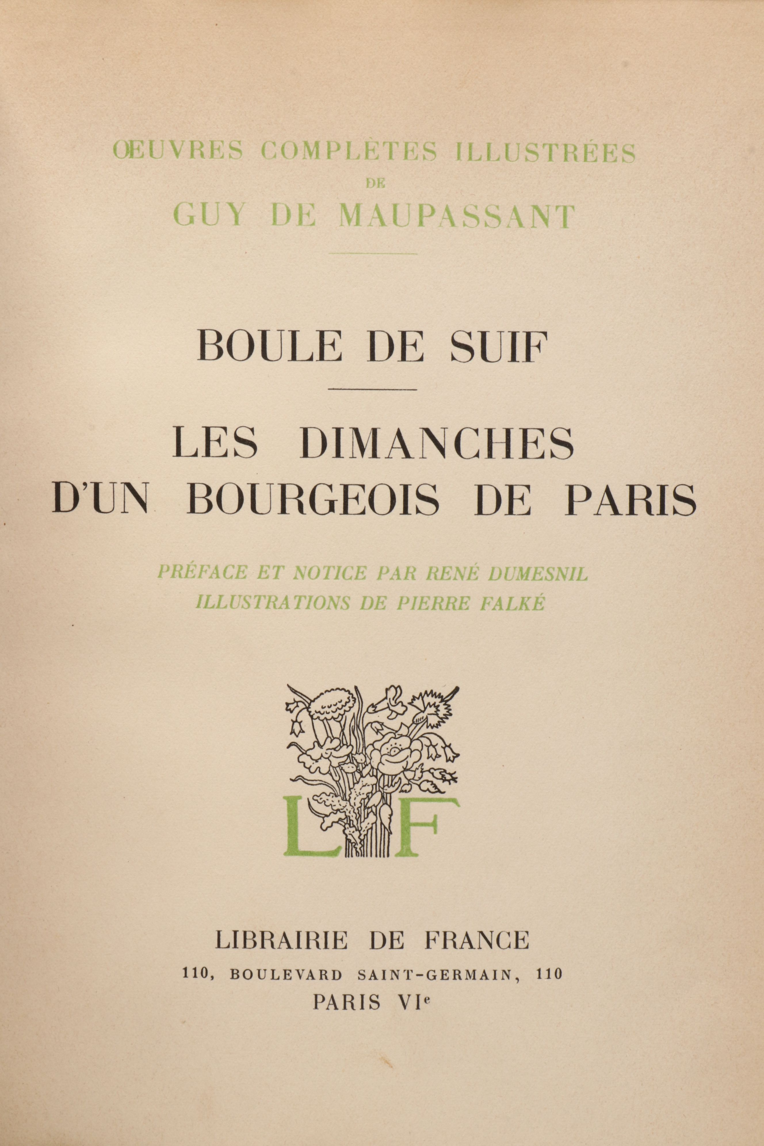 "Complete Illustrated Works of Guy de Maupassant" French Full Set, 1935