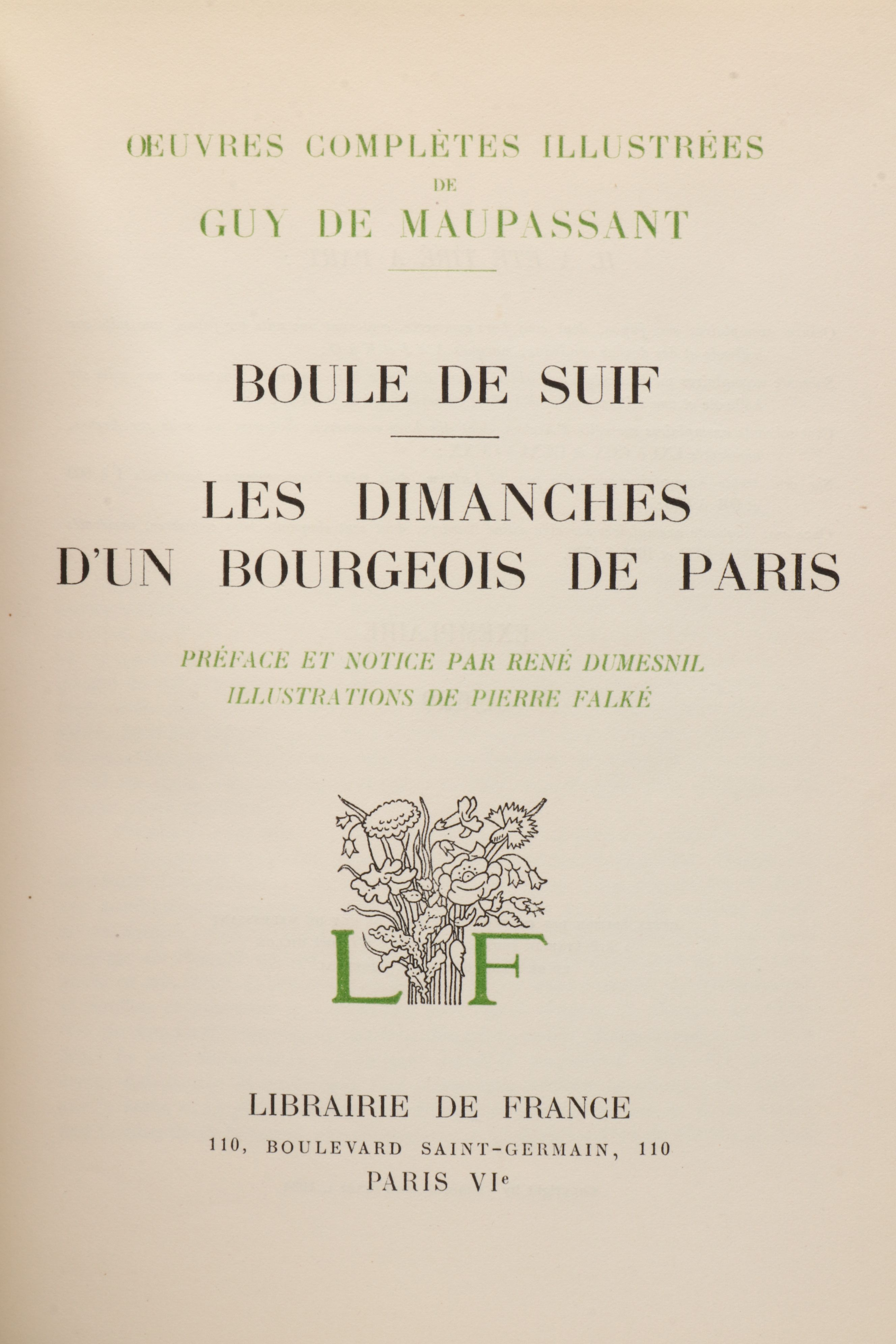 "Complete Illustrated Works of Guy de Maupassant" French Full Set, 1935